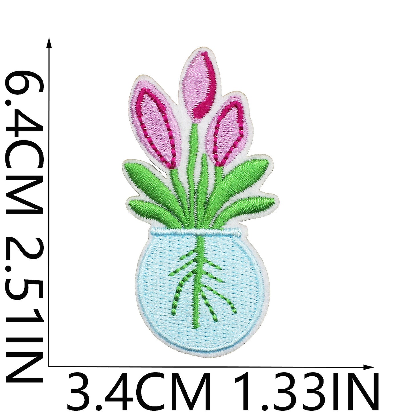 Iron-On Cute Exquisite Peony & Tulip Flower Embroidery Patch