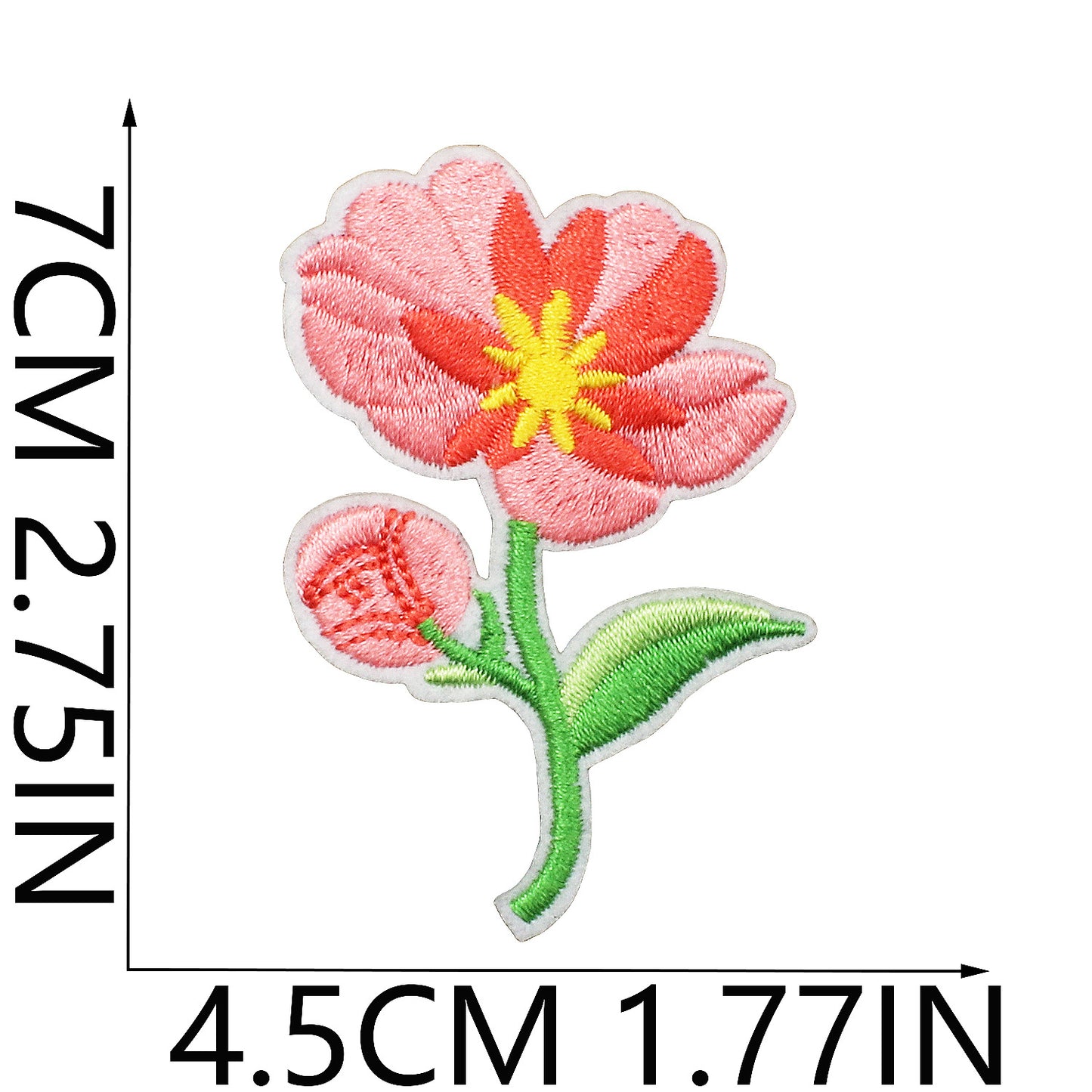 Iron-On Cute Exquisite Peony & Tulip Flower Embroidery Patch