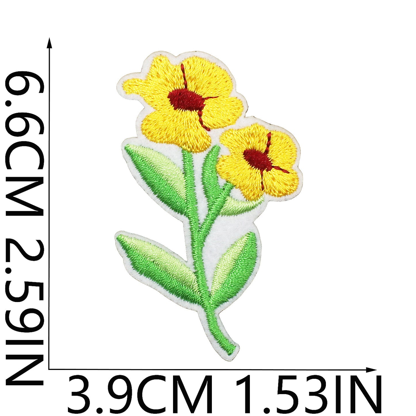 Iron-On Cute Exquisite Peony & Tulip Flower Embroidery Patch