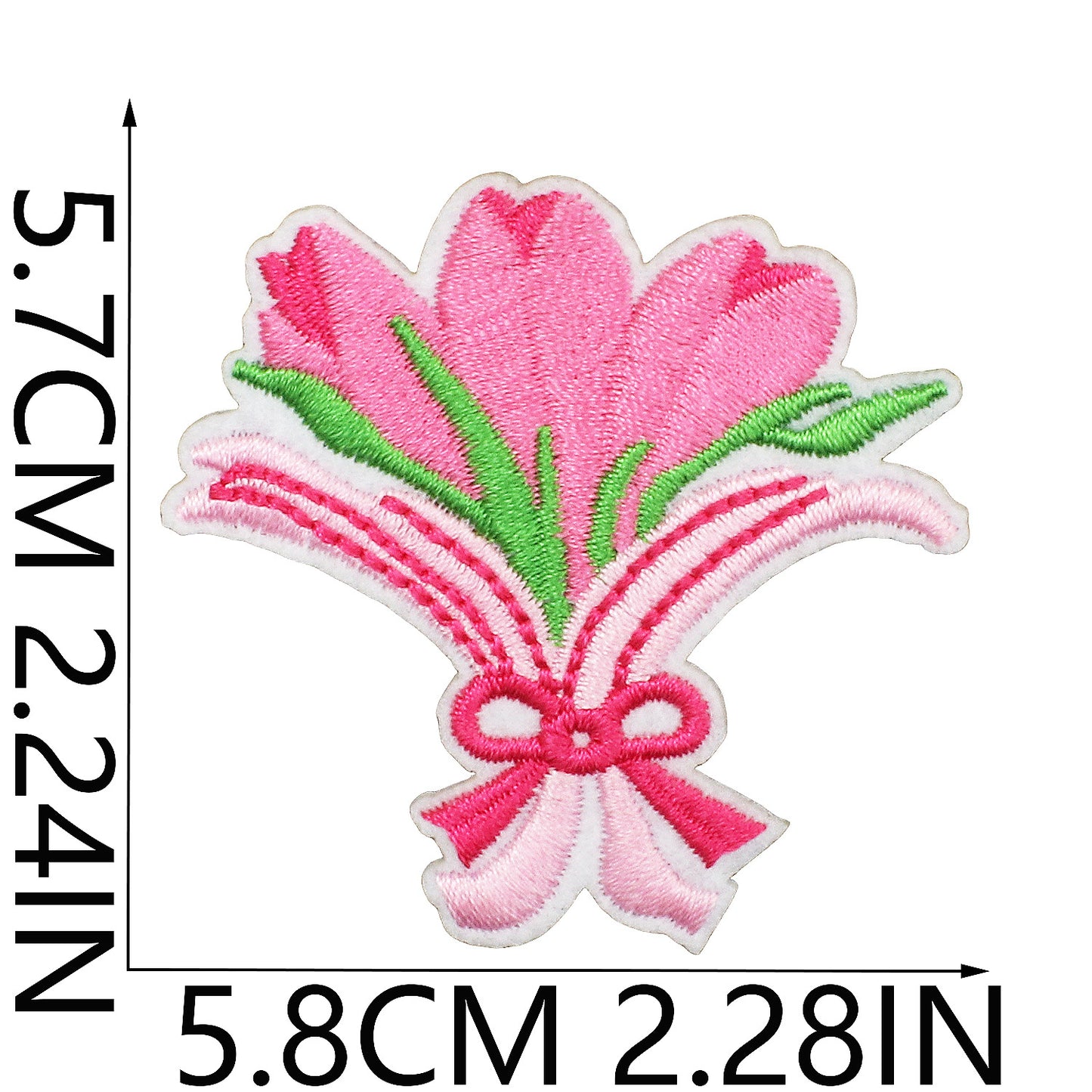 Iron-On Cute Exquisite Peony & Tulip Flower Embroidery Patch