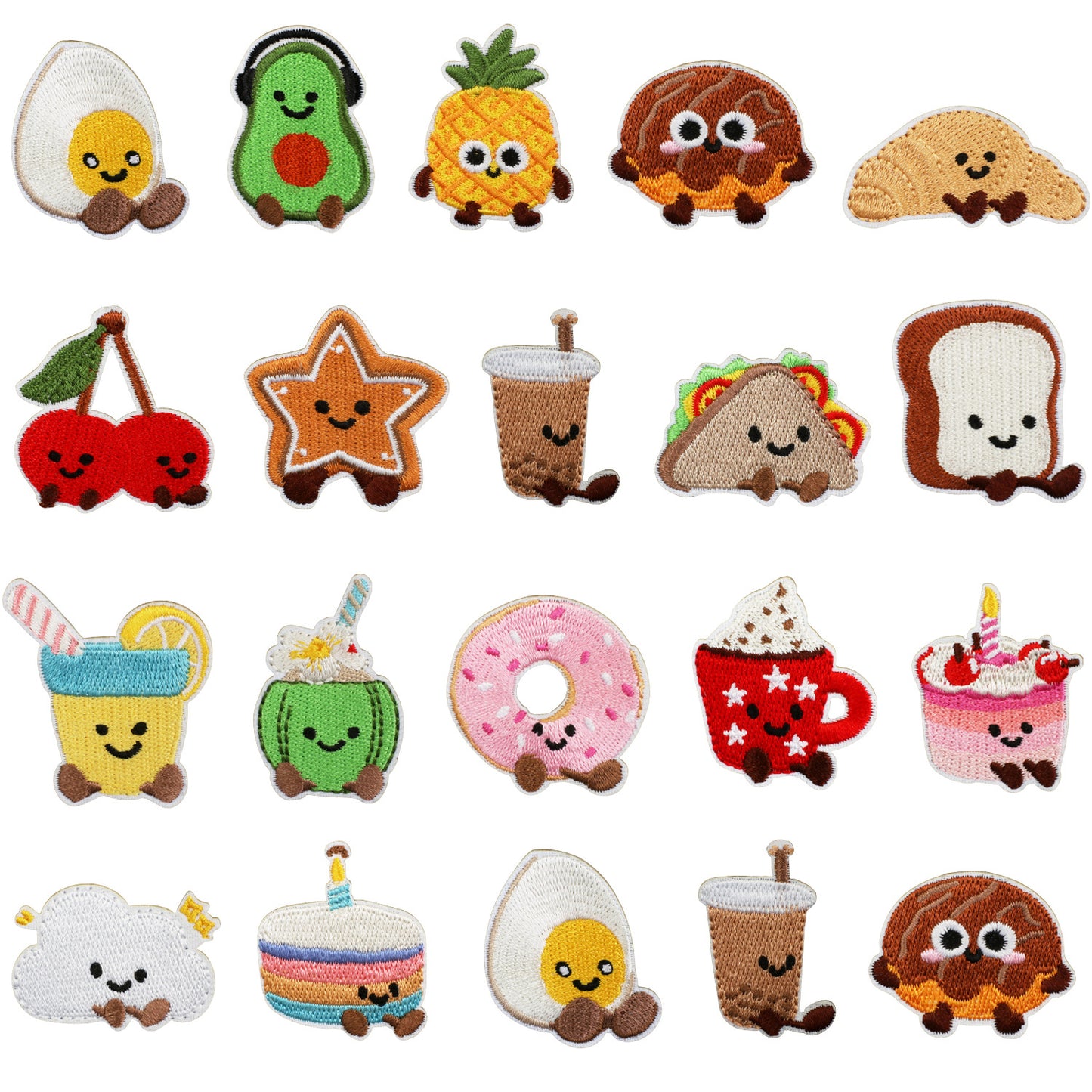 Iron-on Cute Food Embroidered Patch