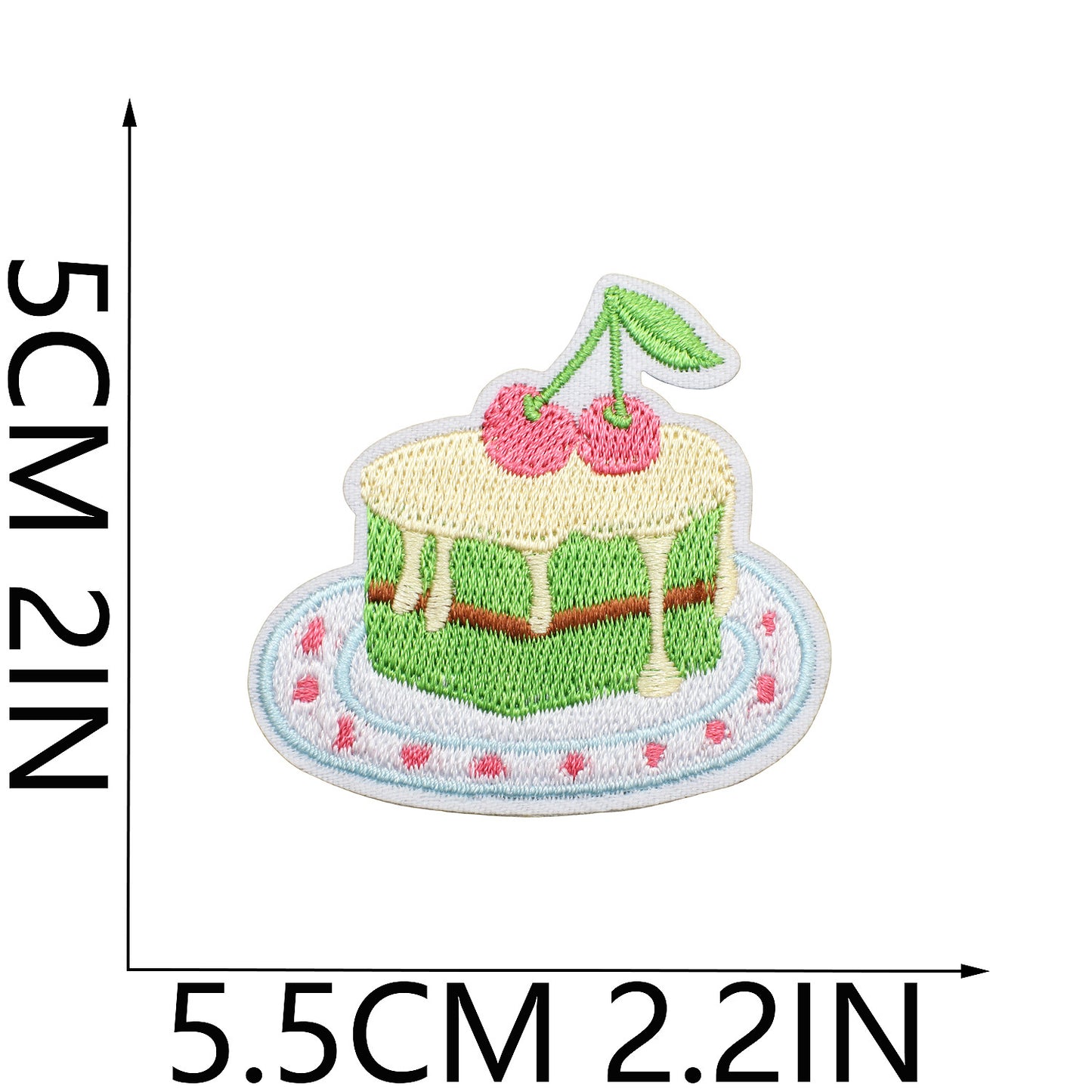 Iron-on Cute Matcha Tiramisu Dessert Embroidered Patch