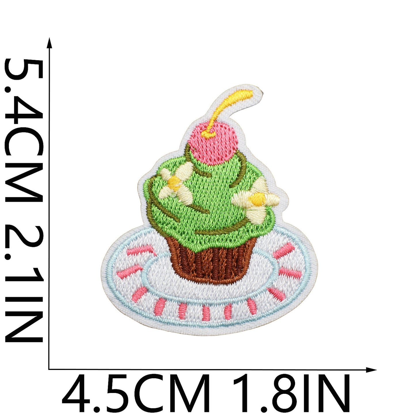 Iron-on Cute Matcha Tiramisu Dessert Embroidered Patch