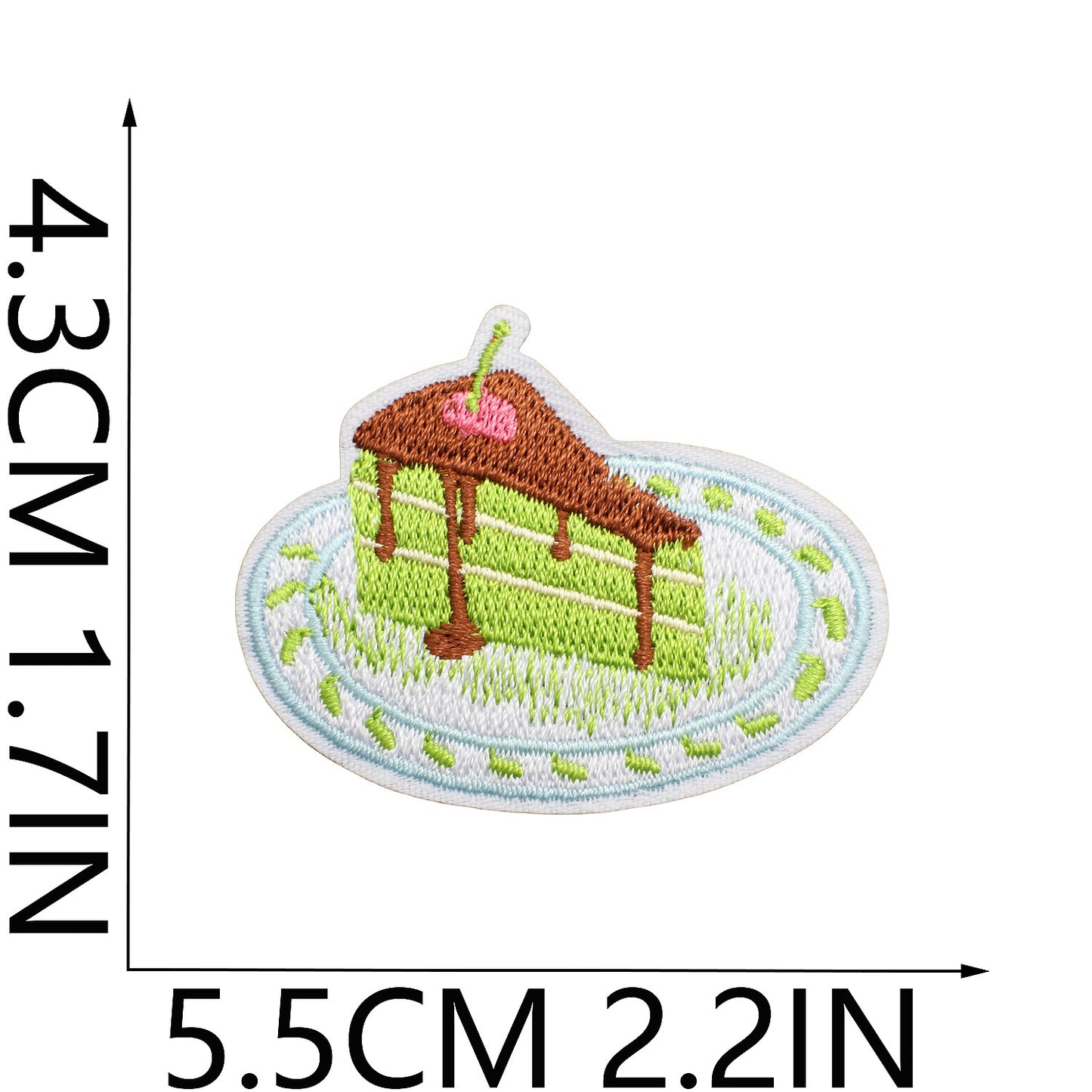 Iron-on Cute Matcha Tiramisu Dessert Embroidered Patch