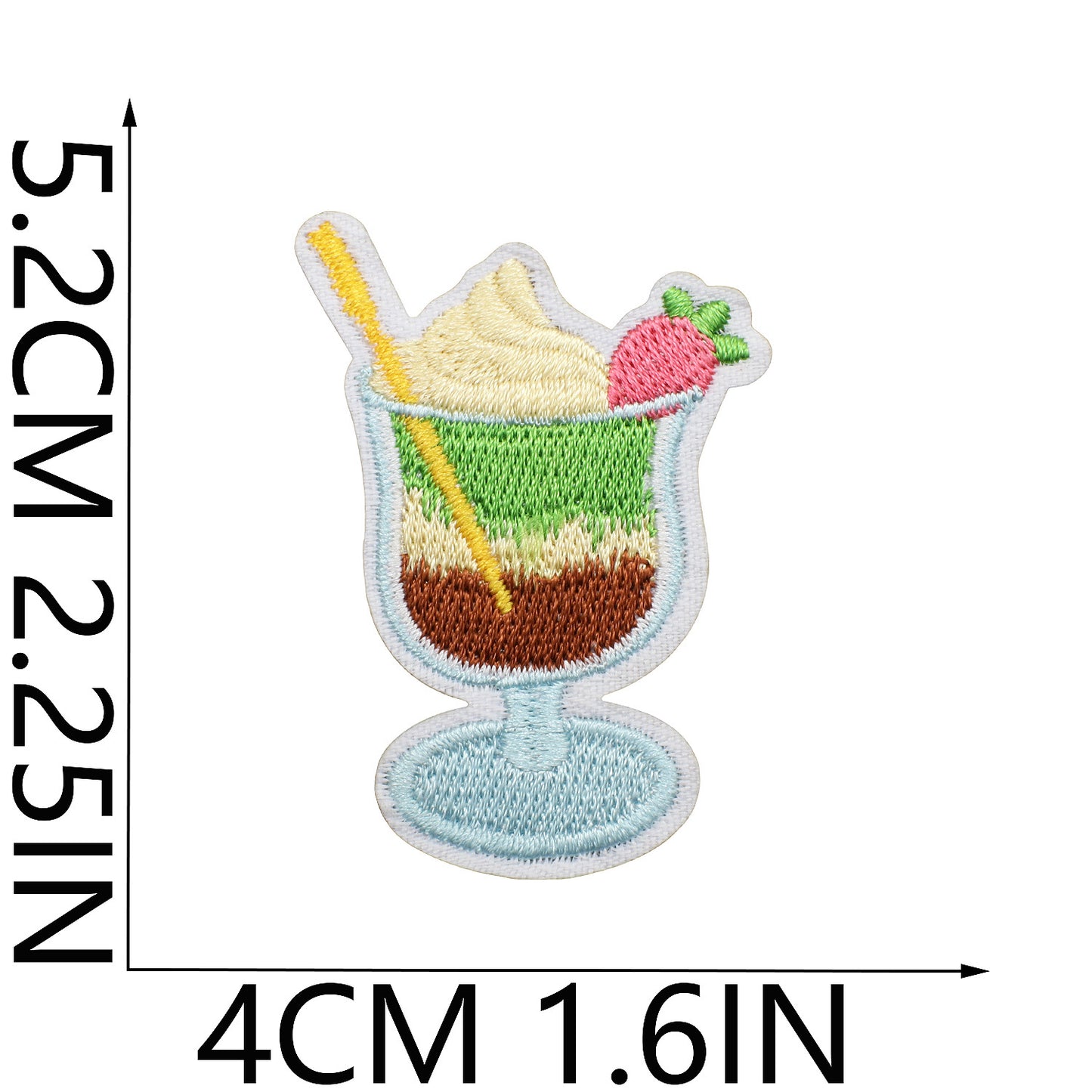 Iron-on Cute Matcha Tiramisu Dessert Embroidered Patch
