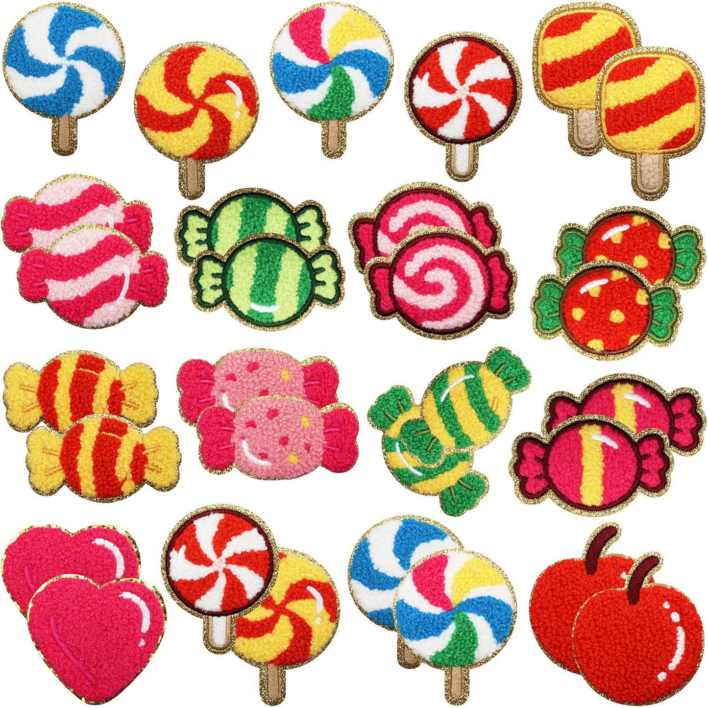 Iron-on Cute Candy & Lollipop Chenille Embroidered Patch