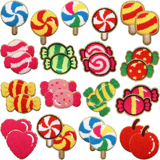 Iron-on Cute Candy & Lollipop Chenille Embroidered Patch