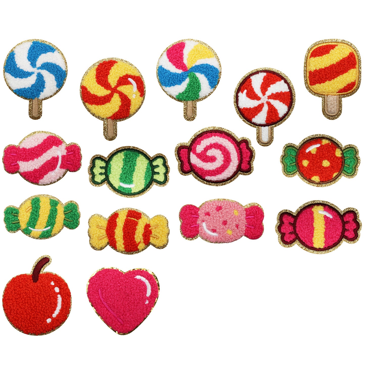 Iron-on Cute Candy & Lollipop Chenille Embroidered Patch