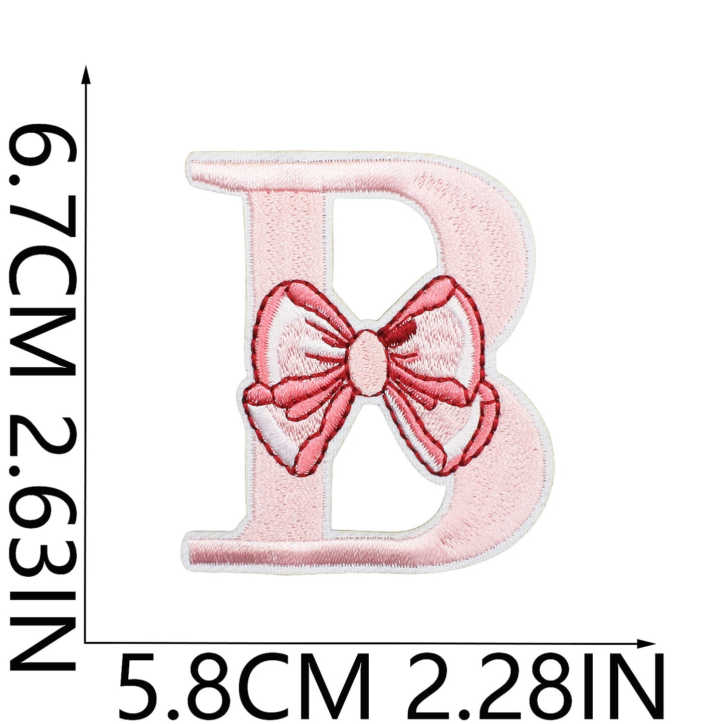 Cute Bow Embroidered Letter Patches A-Z | Iron-On Alphabet