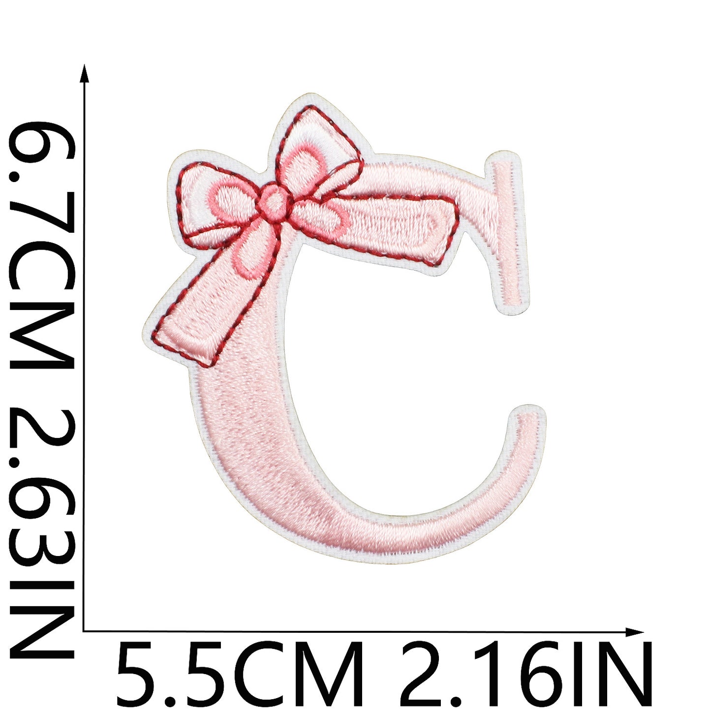 Cute Bow Embroidered Letter Patches A-Z | Iron-On Alphabet