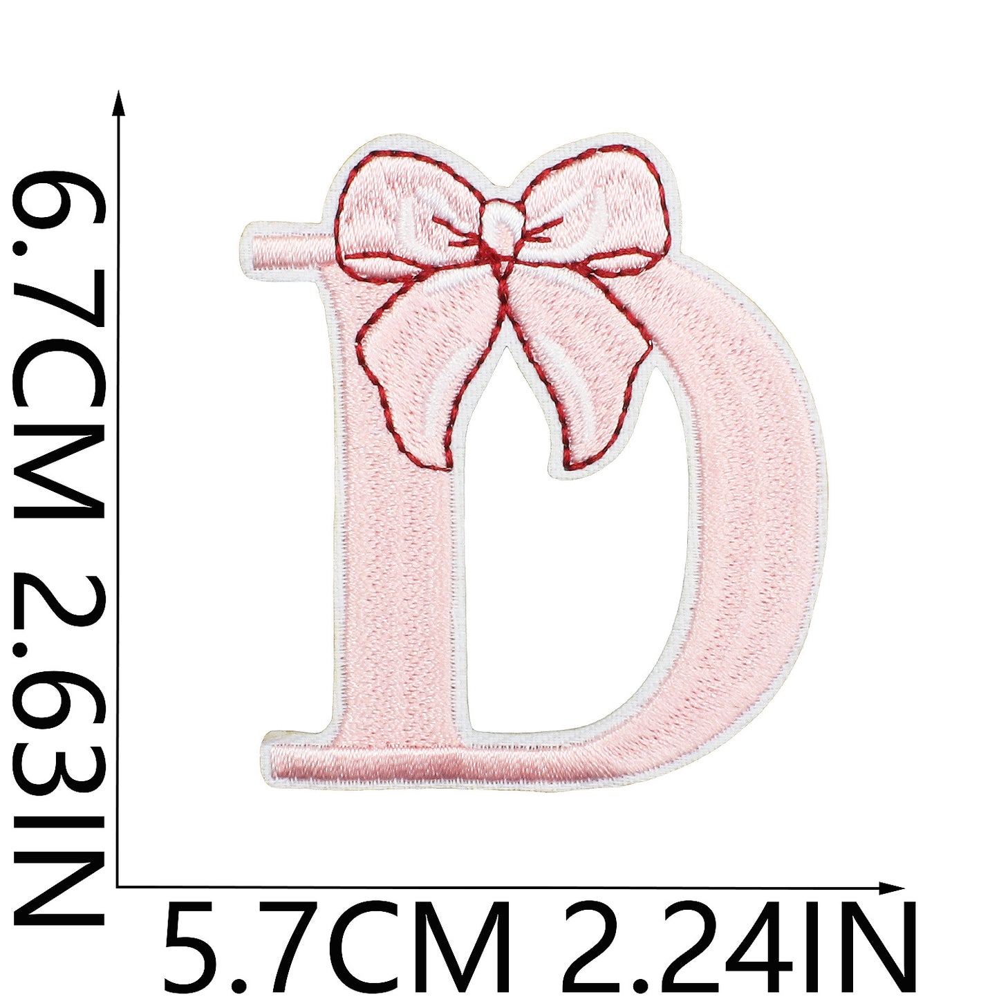 Cute Bow Embroidered Letter Patches A-Z | Iron-On Alphabet