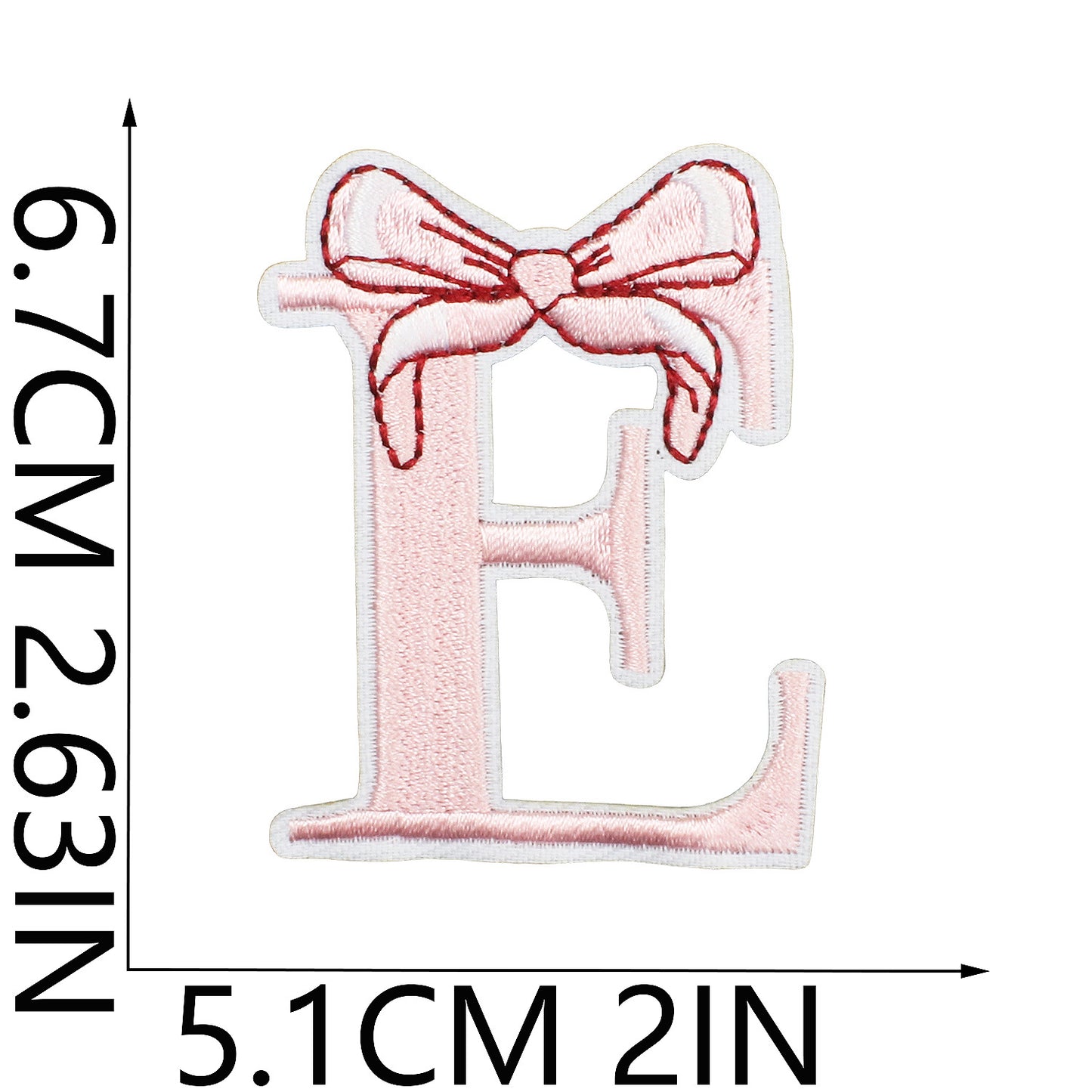 Cute Bow Embroidered Letter Patches A-Z | Iron-On Alphabet