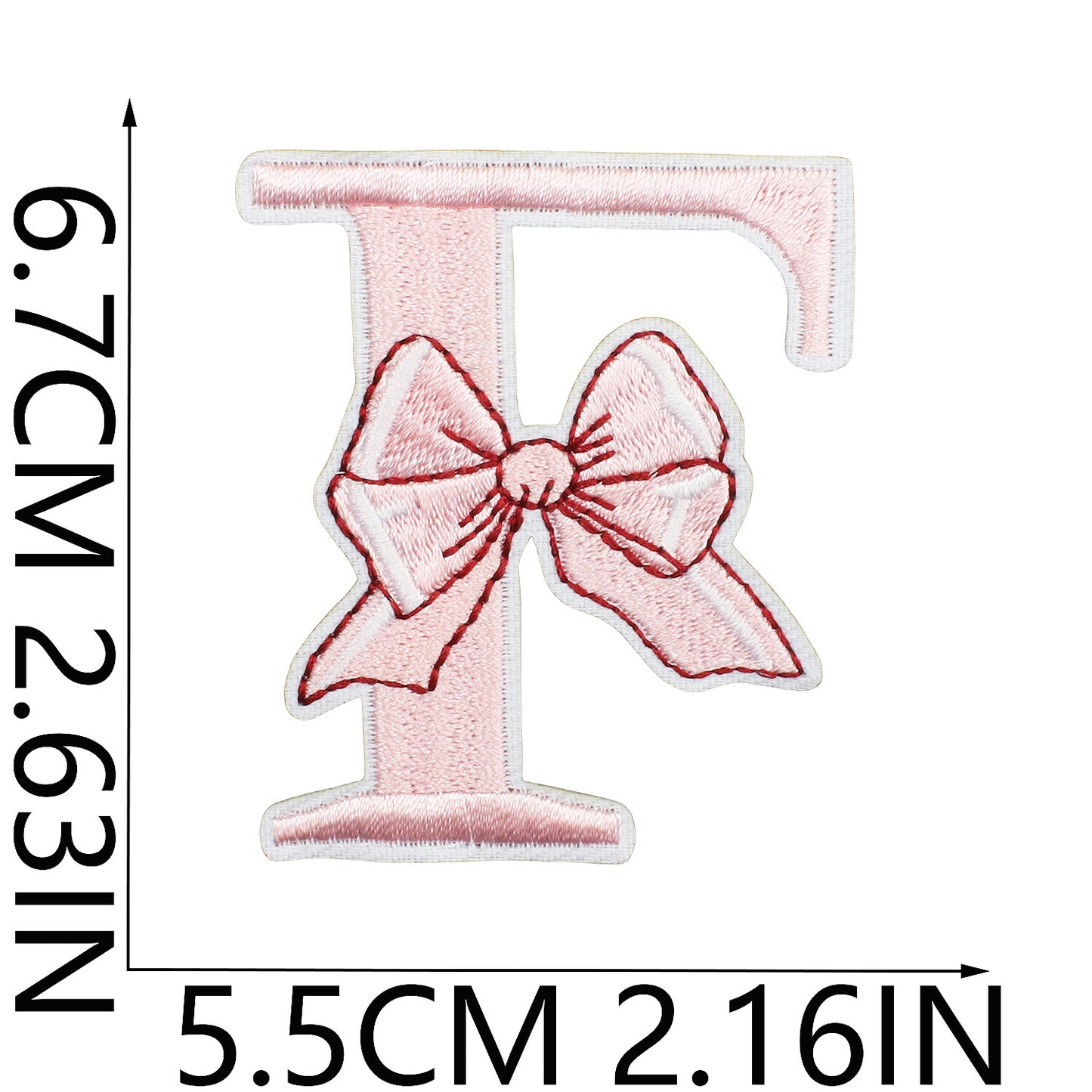 Cute Bow Embroidered Letter Patches A-Z | Iron-On Alphabet
