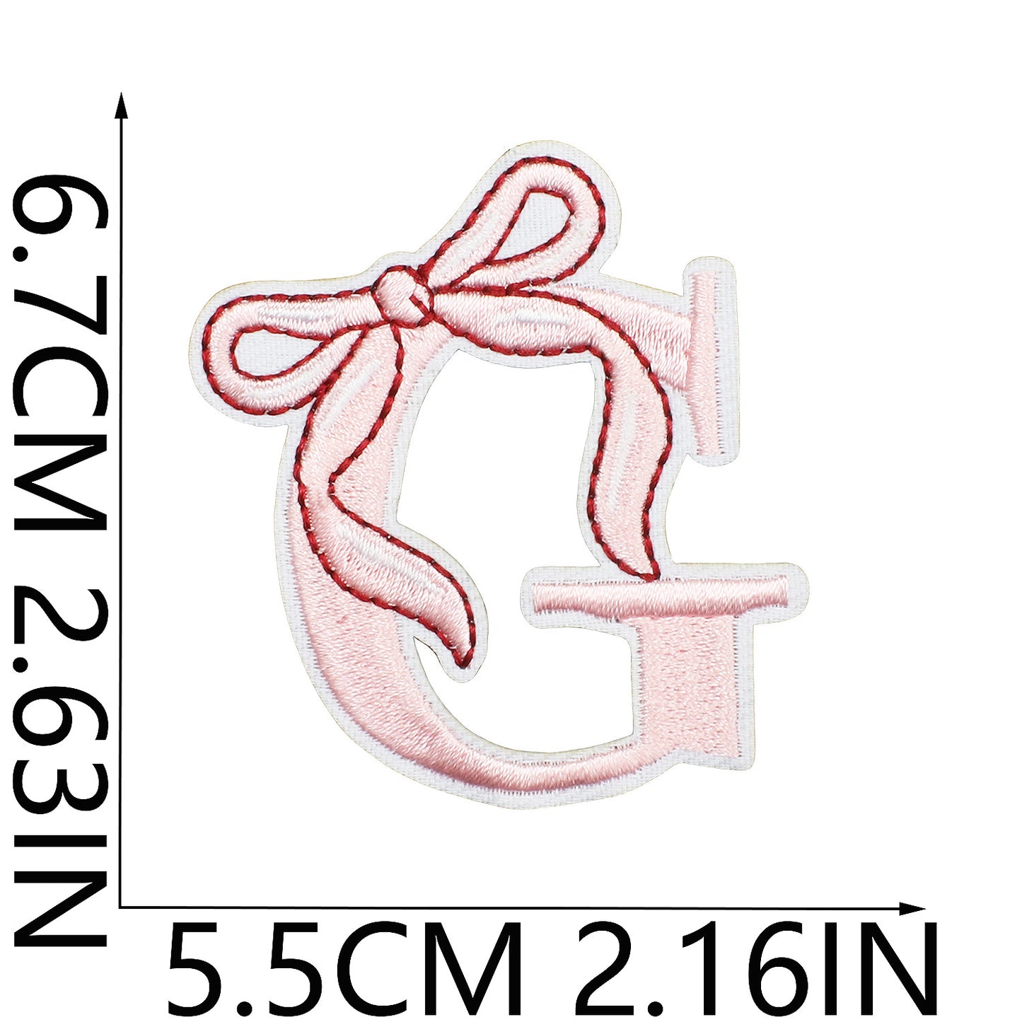 Cute Bow Embroidered Letter Patches A-Z | Iron-On Alphabet