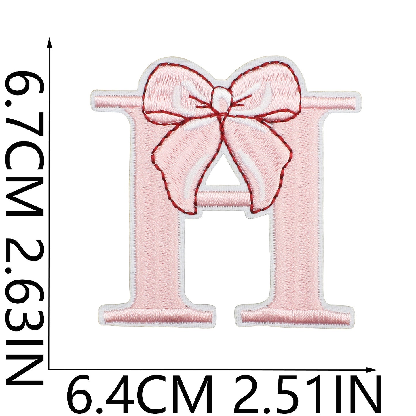 Cute Bow Embroidered Letter Patches A-Z | Iron-On Alphabet