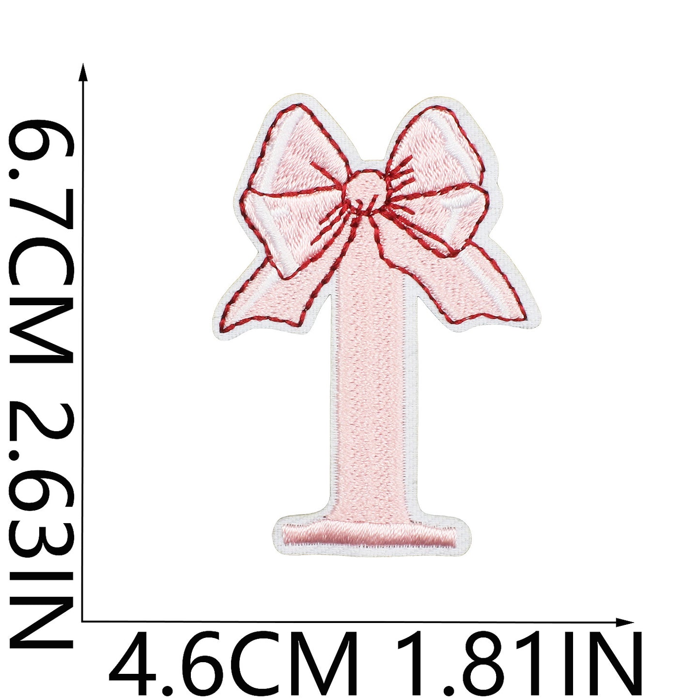 Cute Bow Embroidered Letter Patches A-Z | Iron-On Alphabet