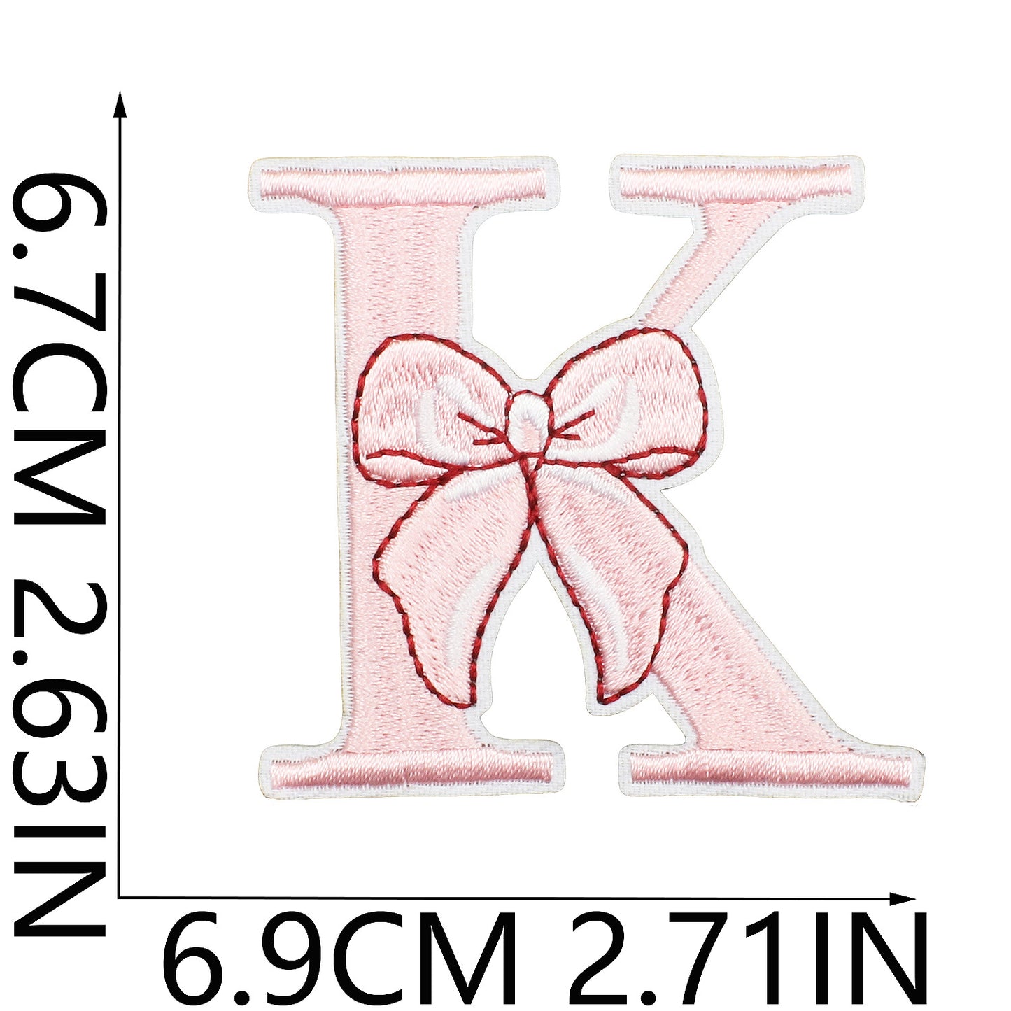 Cute Bow Embroidered Letter Patches A-Z | Iron-On Alphabet