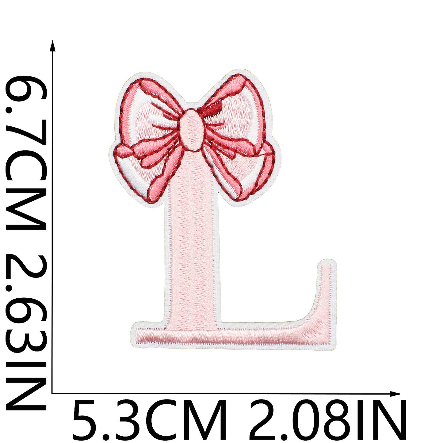 Cute Bow Embroidered Letter Patches A-Z | Iron-On Alphabet