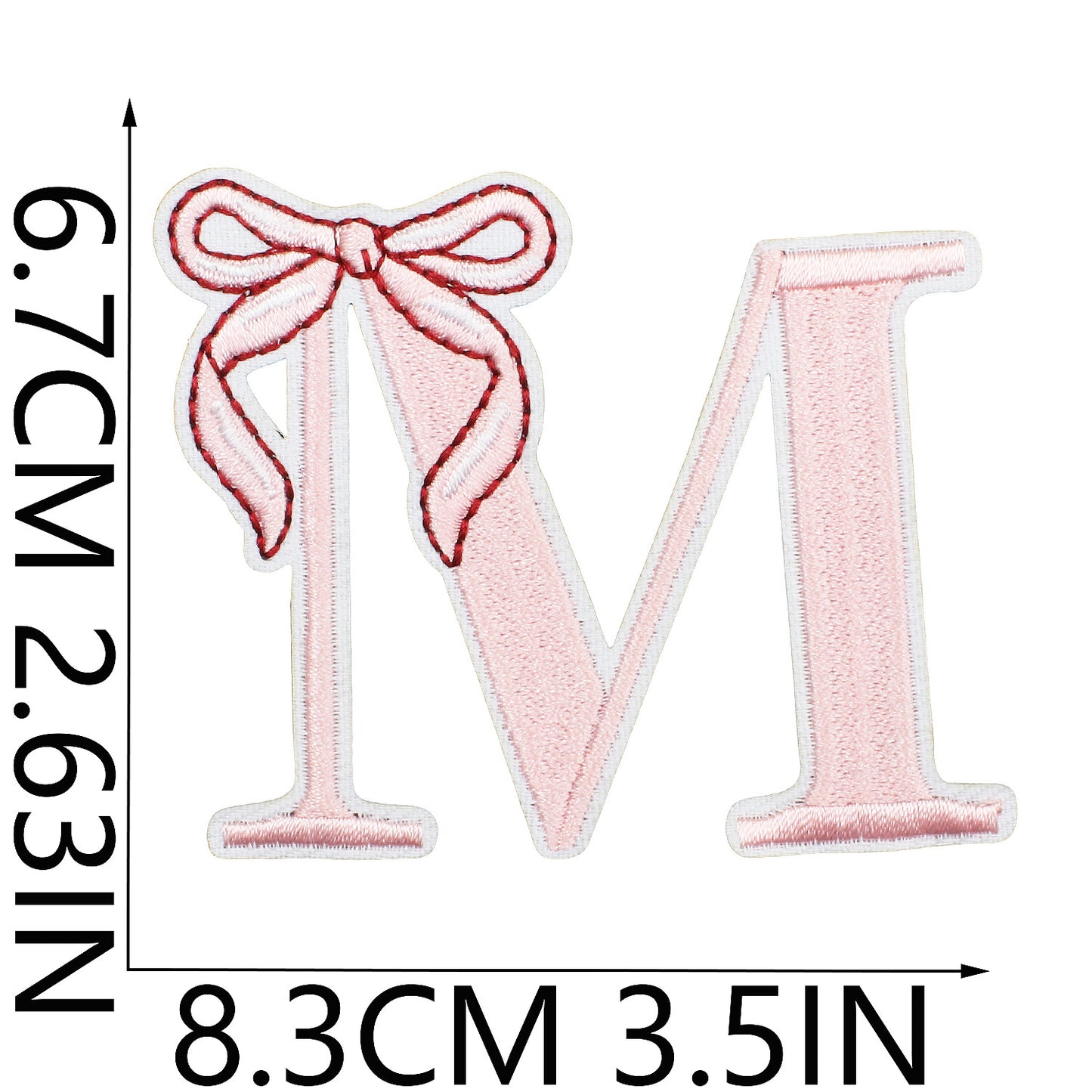 Cute Bow Embroidered Letter Patches A-Z | Iron-On Alphabet
