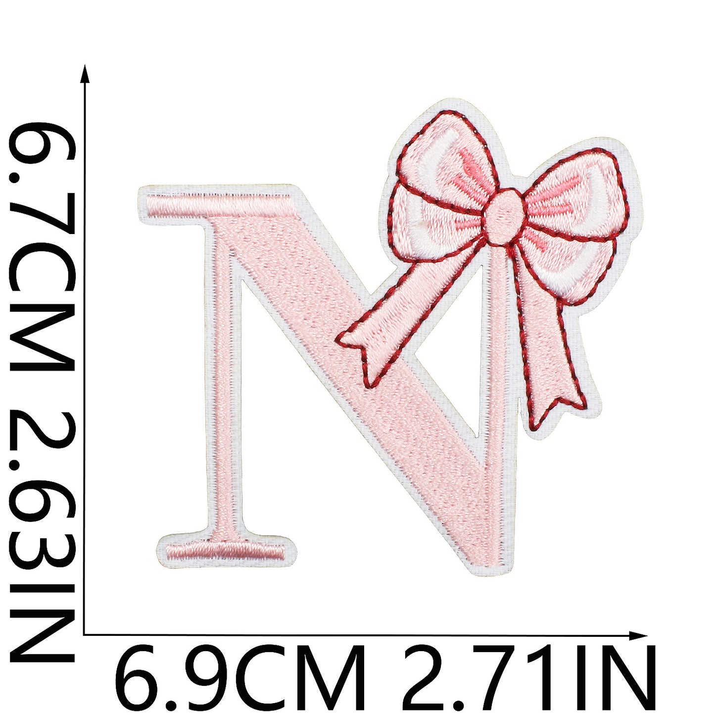 Cute Bow Embroidered Letter Patches A-Z | Iron-On Alphabet