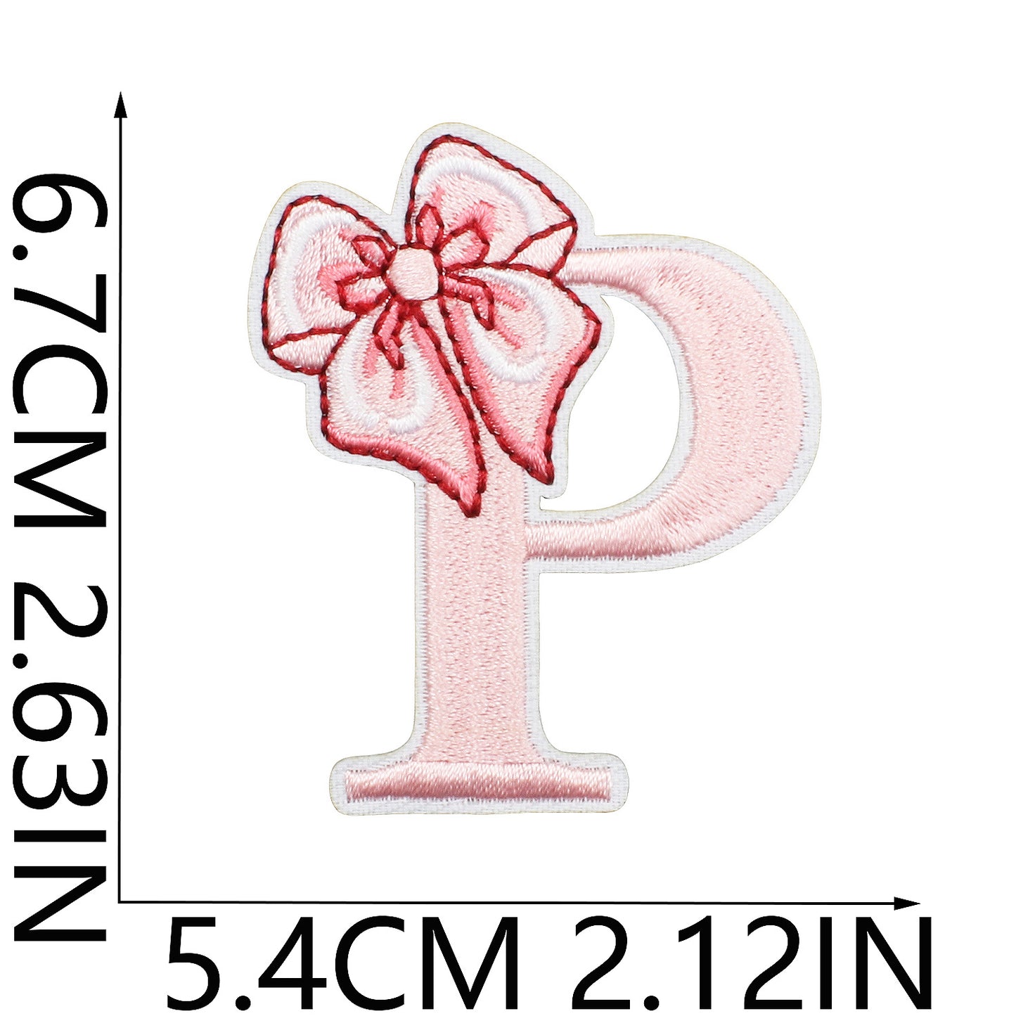 Cute Bow Embroidered Letter Patches A-Z | Iron-On Alphabet