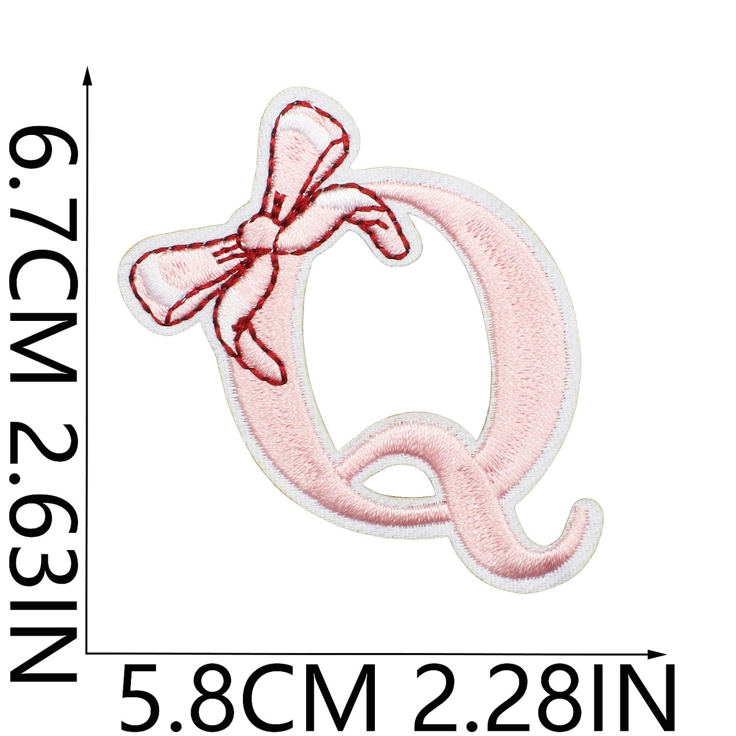Cute Bow Embroidered Letter Patches A-Z | Iron-On Alphabet