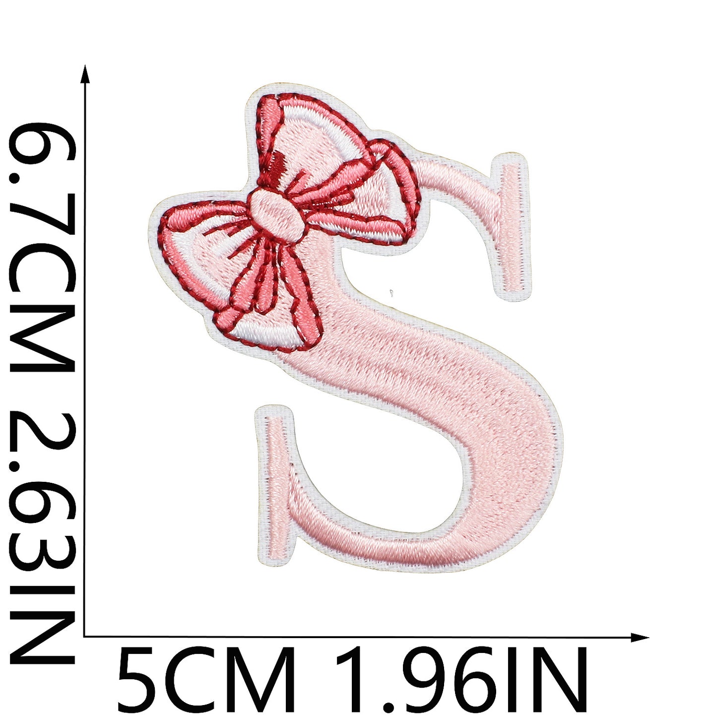 Cute Bow Embroidered Letter Patches A-Z | Iron-On Alphabet
