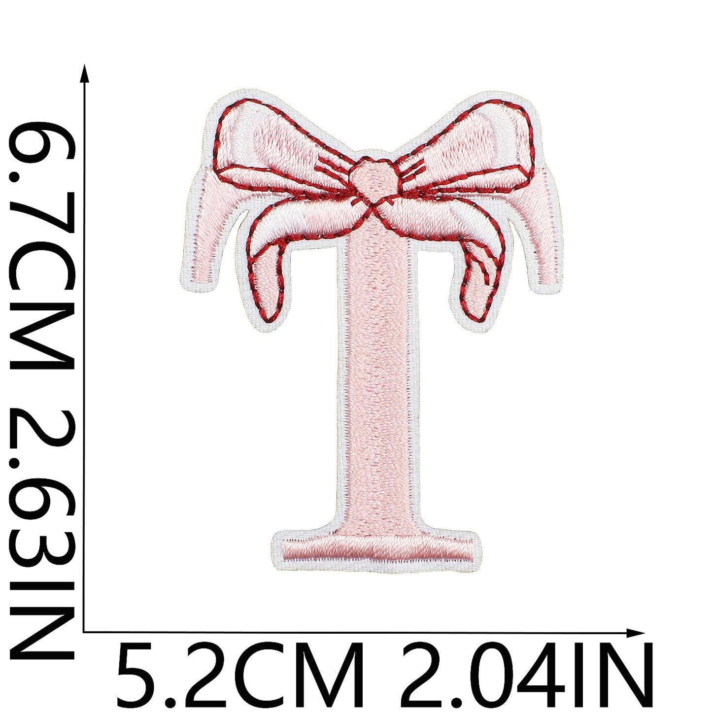 Cute Bow Embroidered Letter Patches A-Z | Iron-On Alphabet