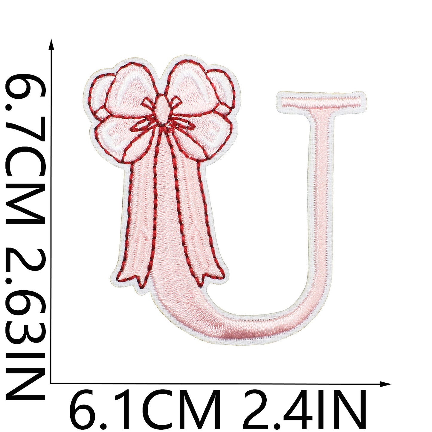 Cute Bow Embroidered Letter Patches A-Z | Iron-On Alphabet