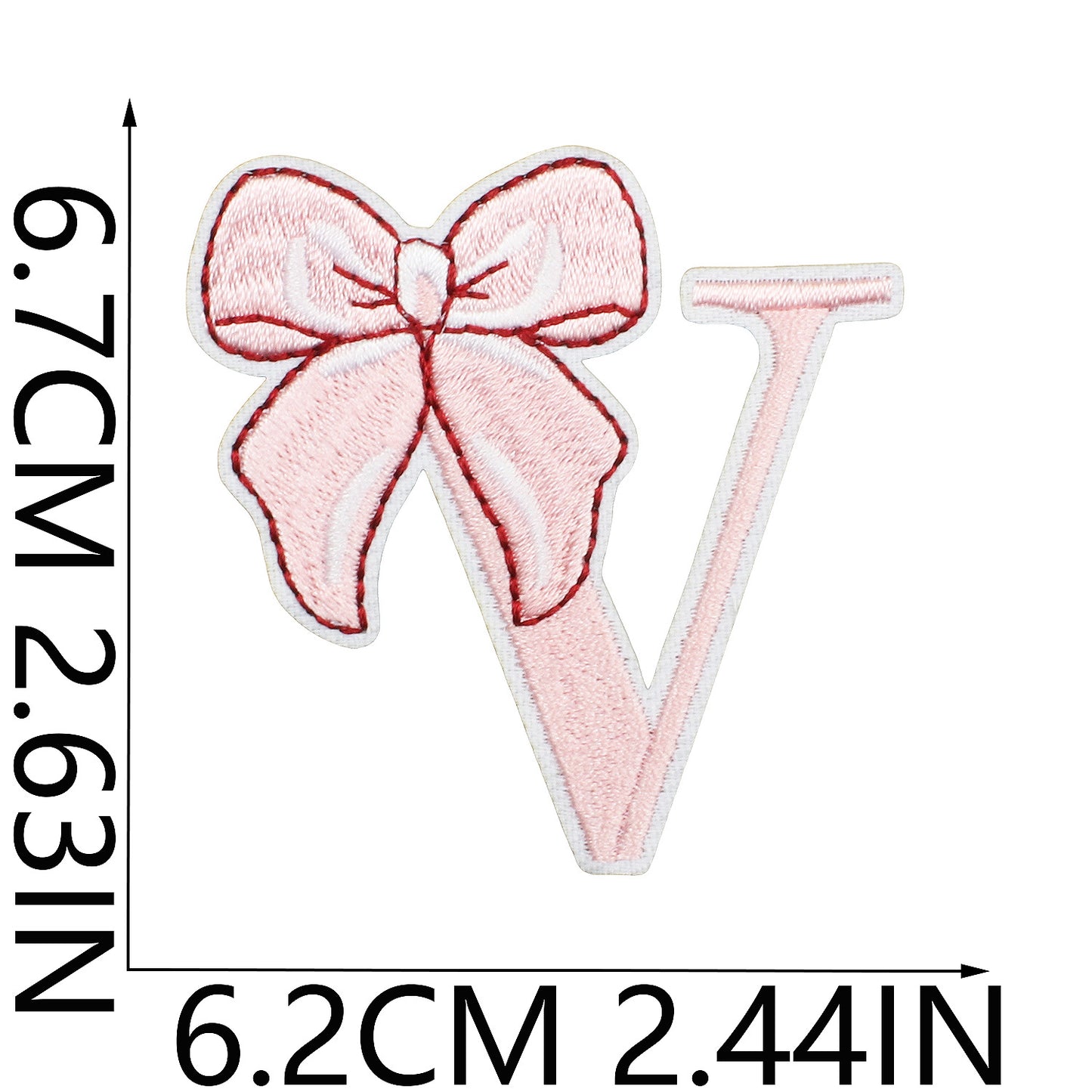 Cute Bow Embroidered Letter Patches A-Z | Iron-On Alphabet