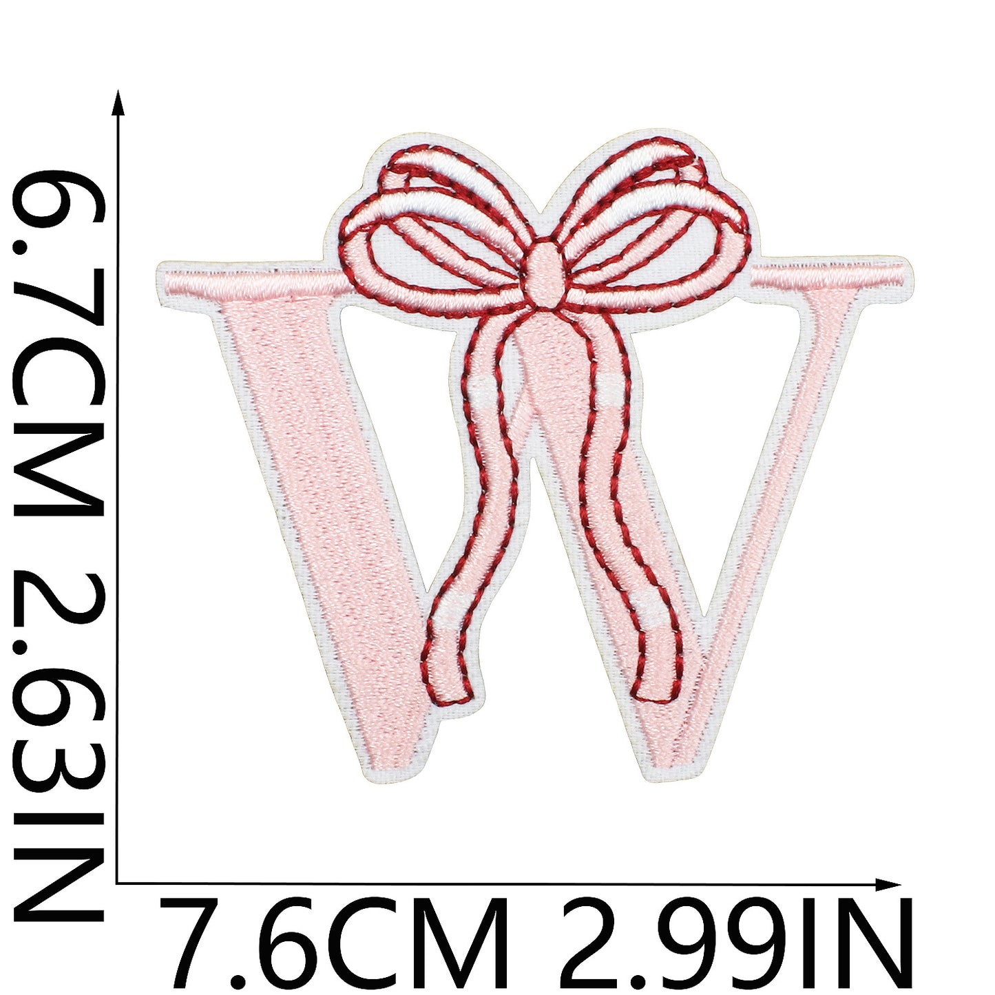 Cute Bow Embroidered Letter Patches A-Z | Iron-On Alphabet