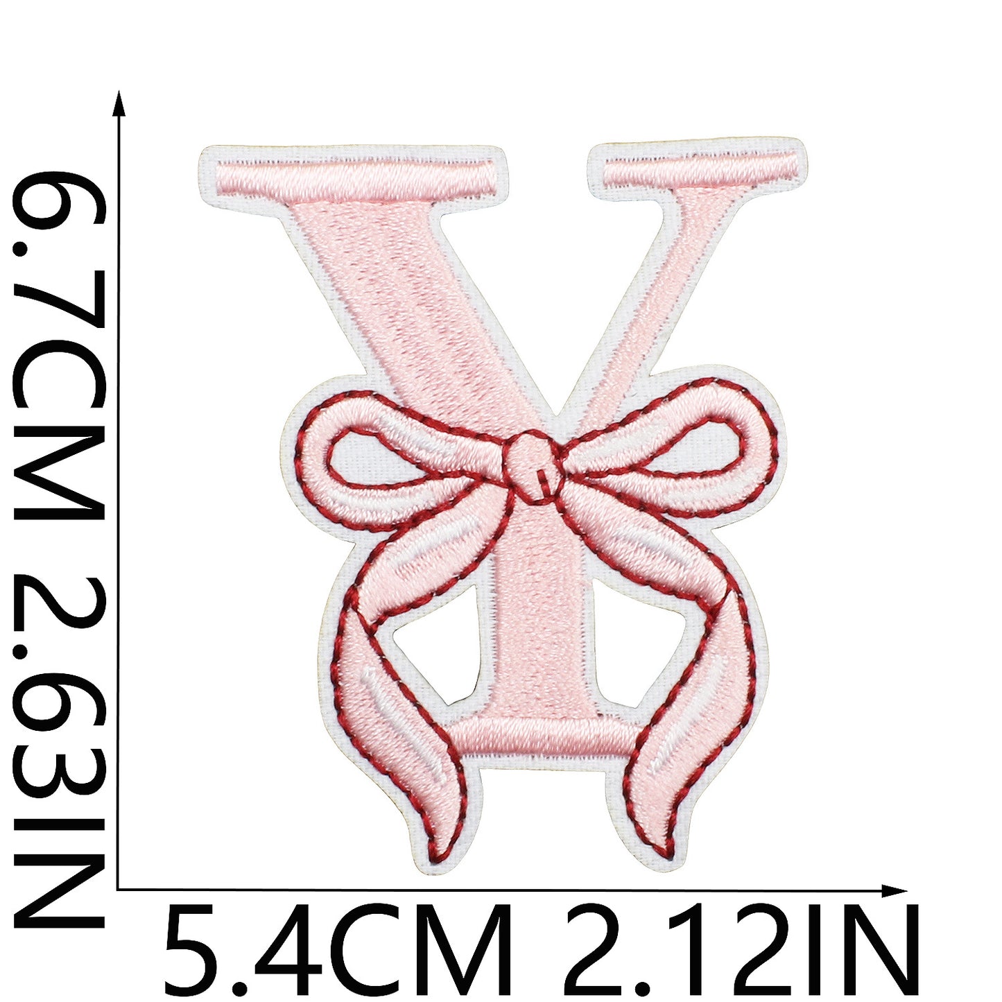 Cute Bow Embroidered Letter Patches A-Z | Iron-On Alphabet