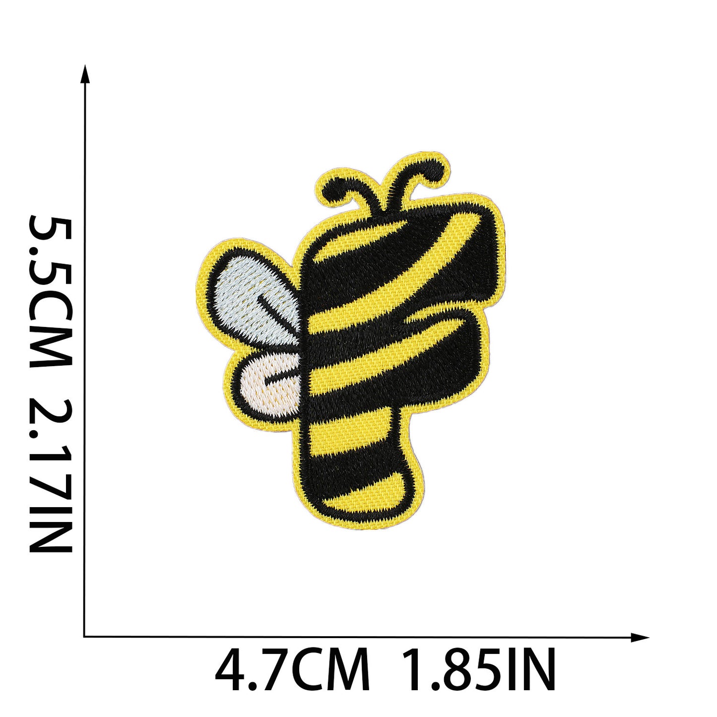 Cute Bee  Embroidered Letter Patches A-Z | Iron-On Alphabet