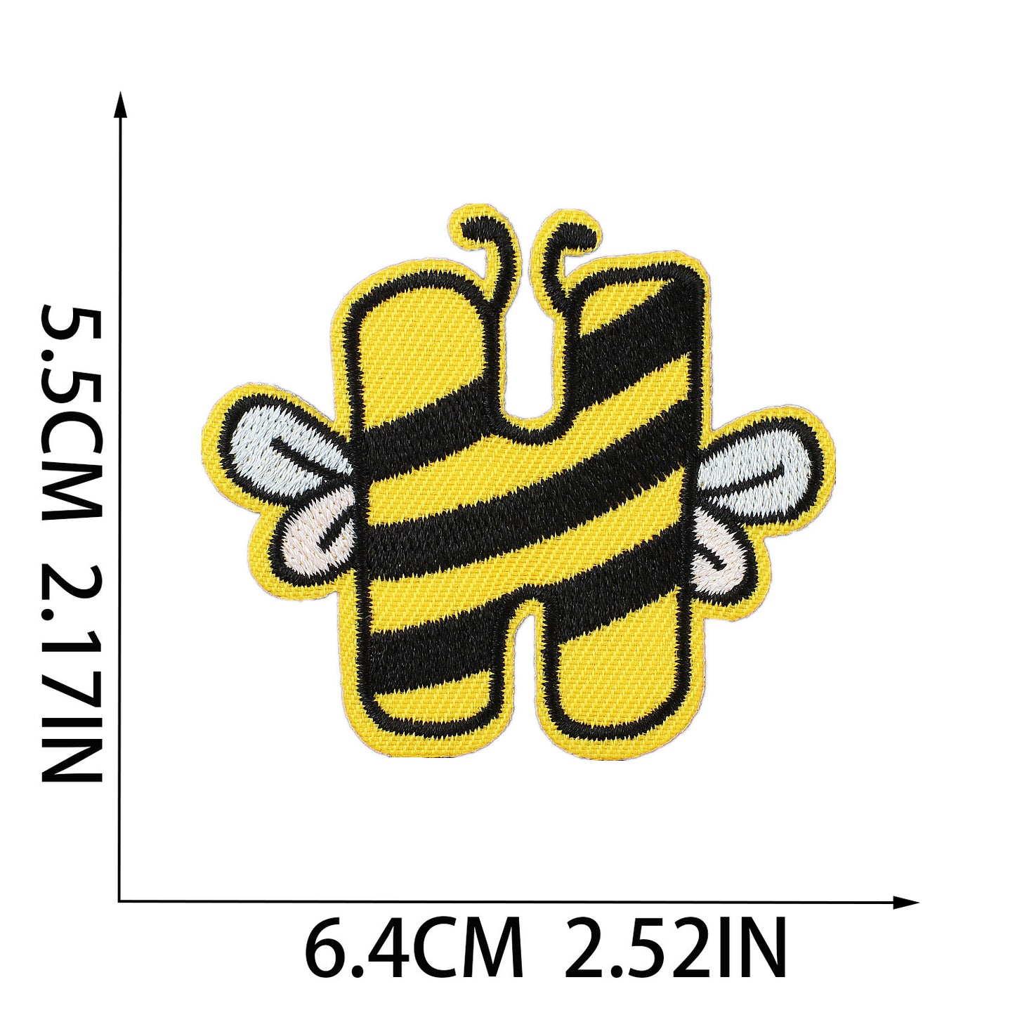 Cute Bee  Embroidered Letter Patches A-Z | Iron-On Alphabet
