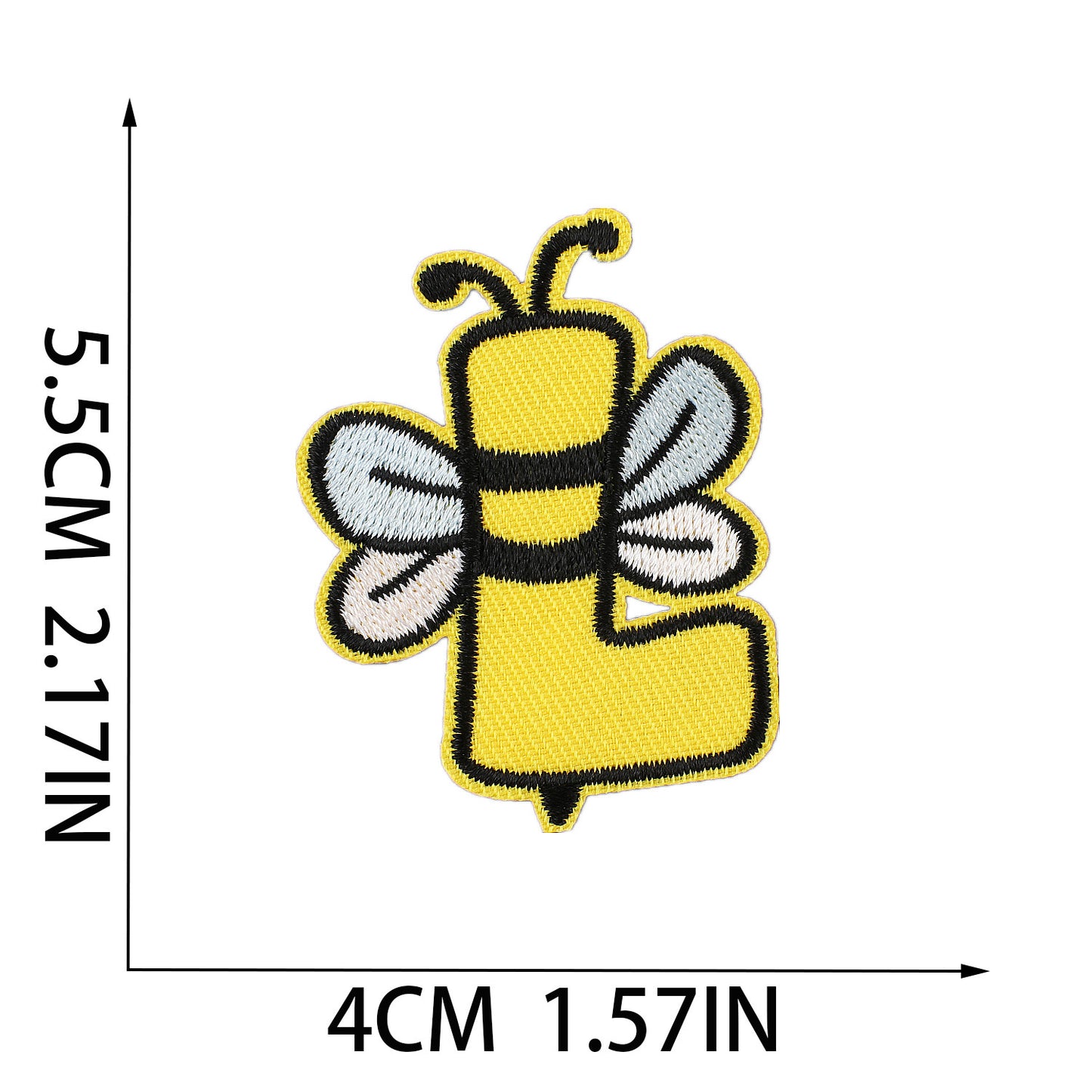 Cute Bee  Embroidered Letter Patches A-Z | Iron-On Alphabet