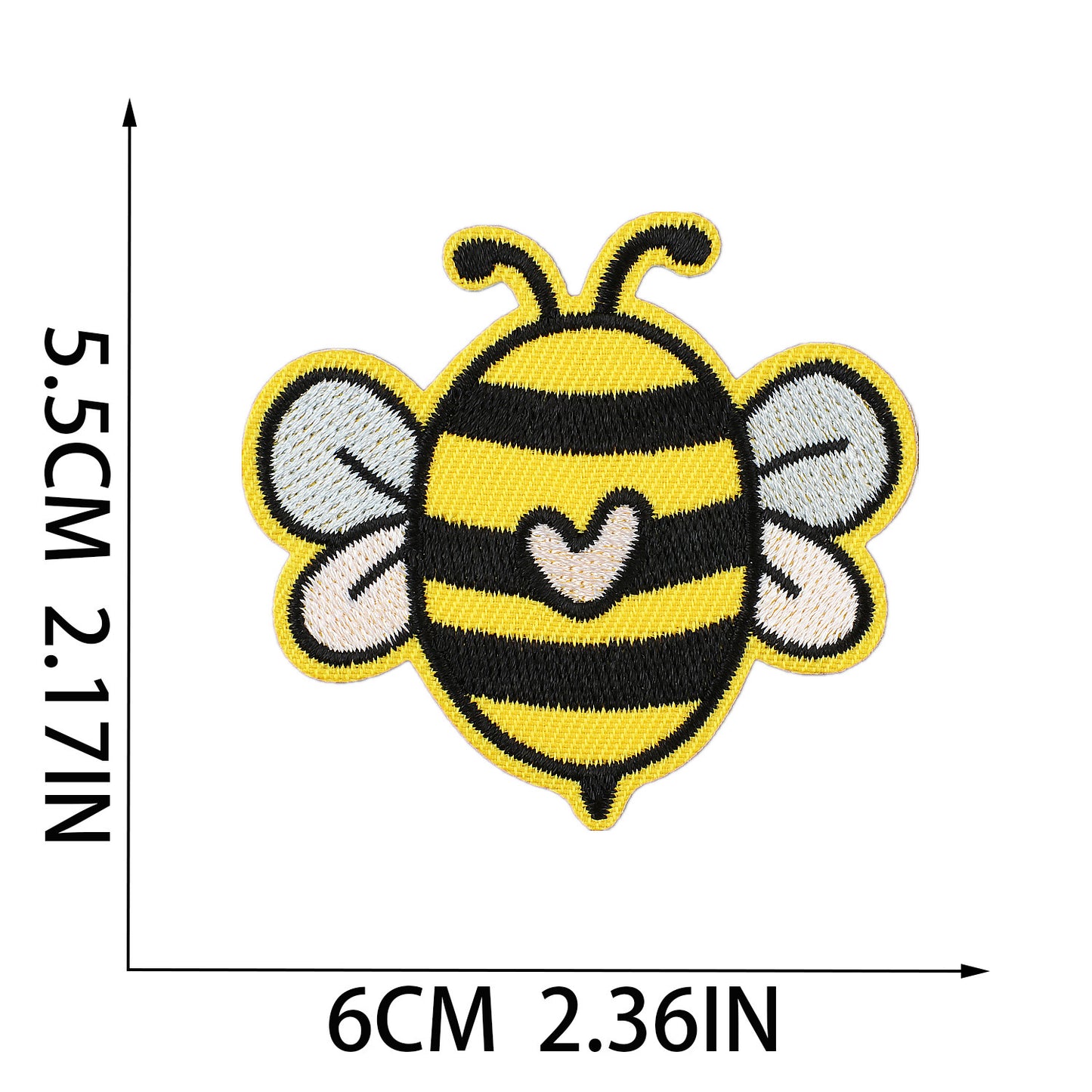 Cute Bee  Embroidered Letter Patches A-Z | Iron-On Alphabet