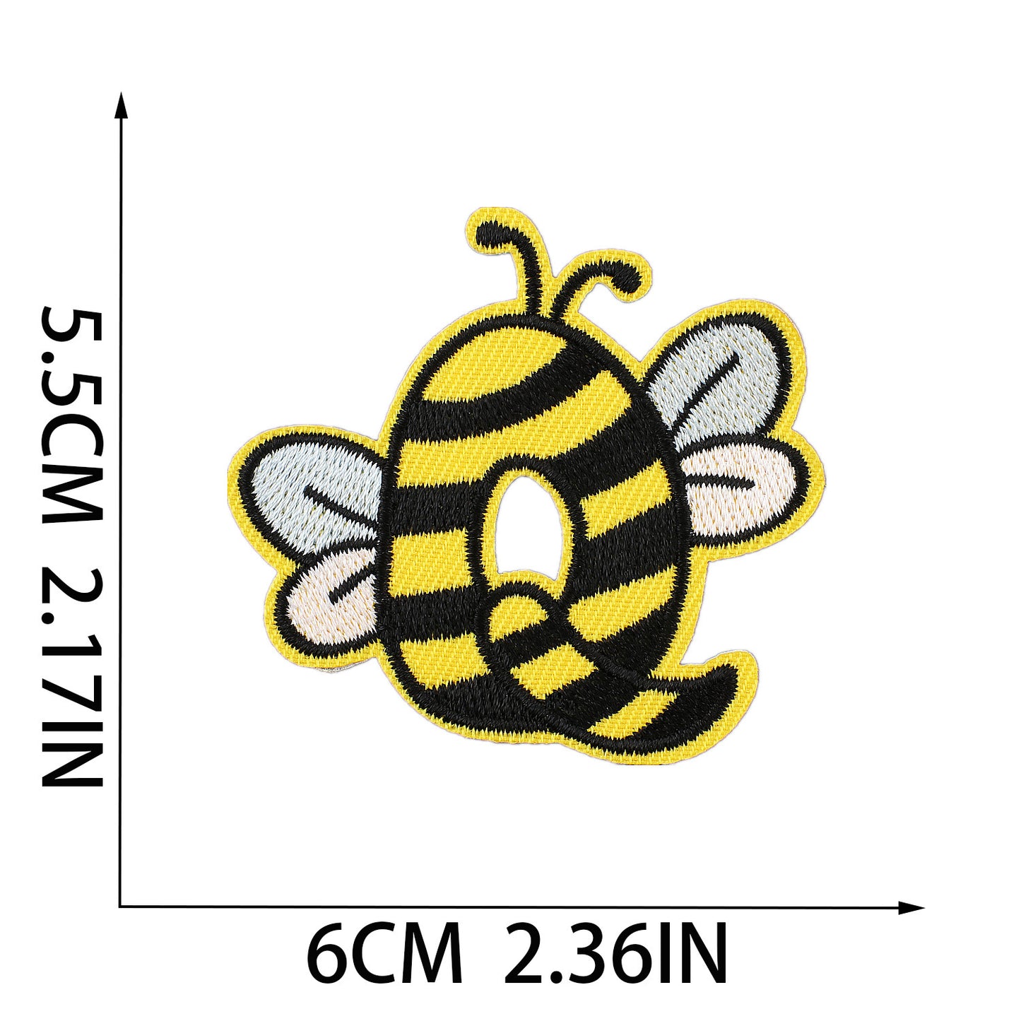 Cute Bee  Embroidered Letter Patches A-Z | Iron-On Alphabet
