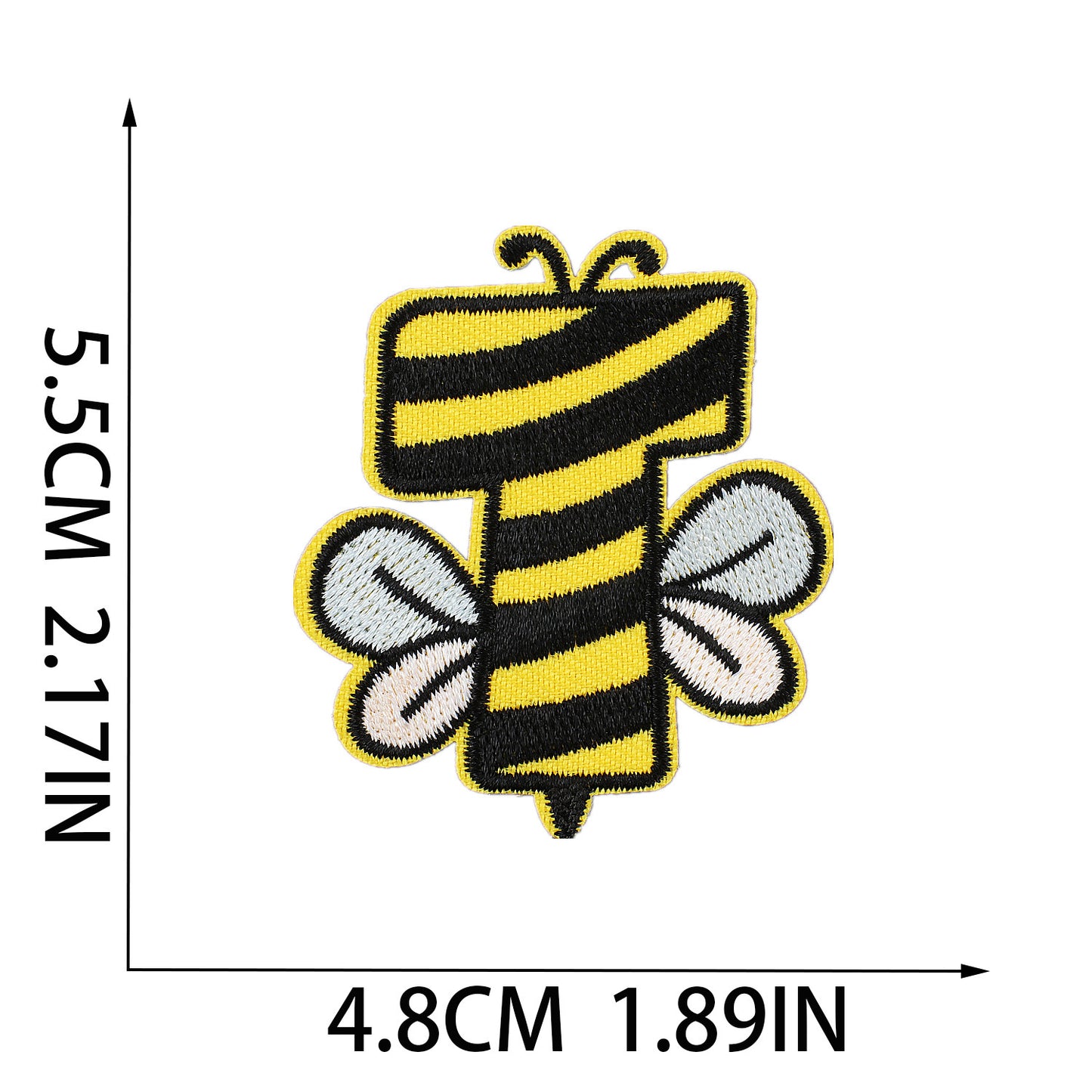 Cute Bee  Embroidered Letter Patches A-Z | Iron-On Alphabet
