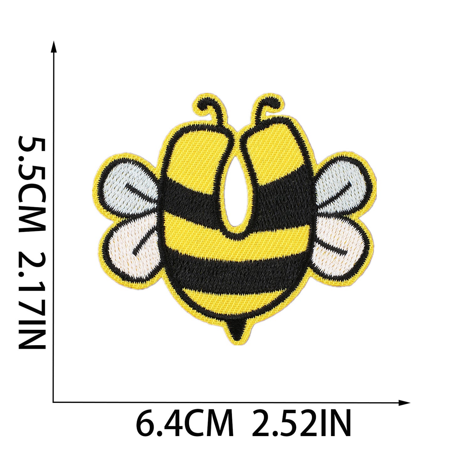 Cute Bee  Embroidered Letter Patches A-Z | Iron-On Alphabet