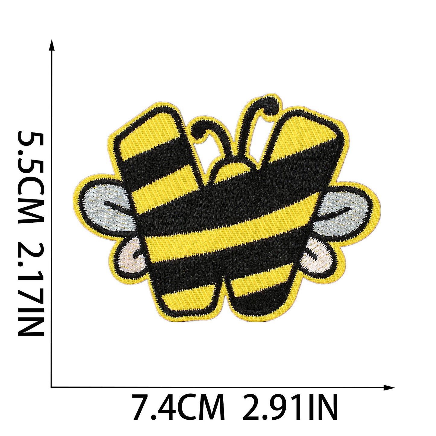 Cute Bee  Embroidered Letter Patches A-Z | Iron-On Alphabet