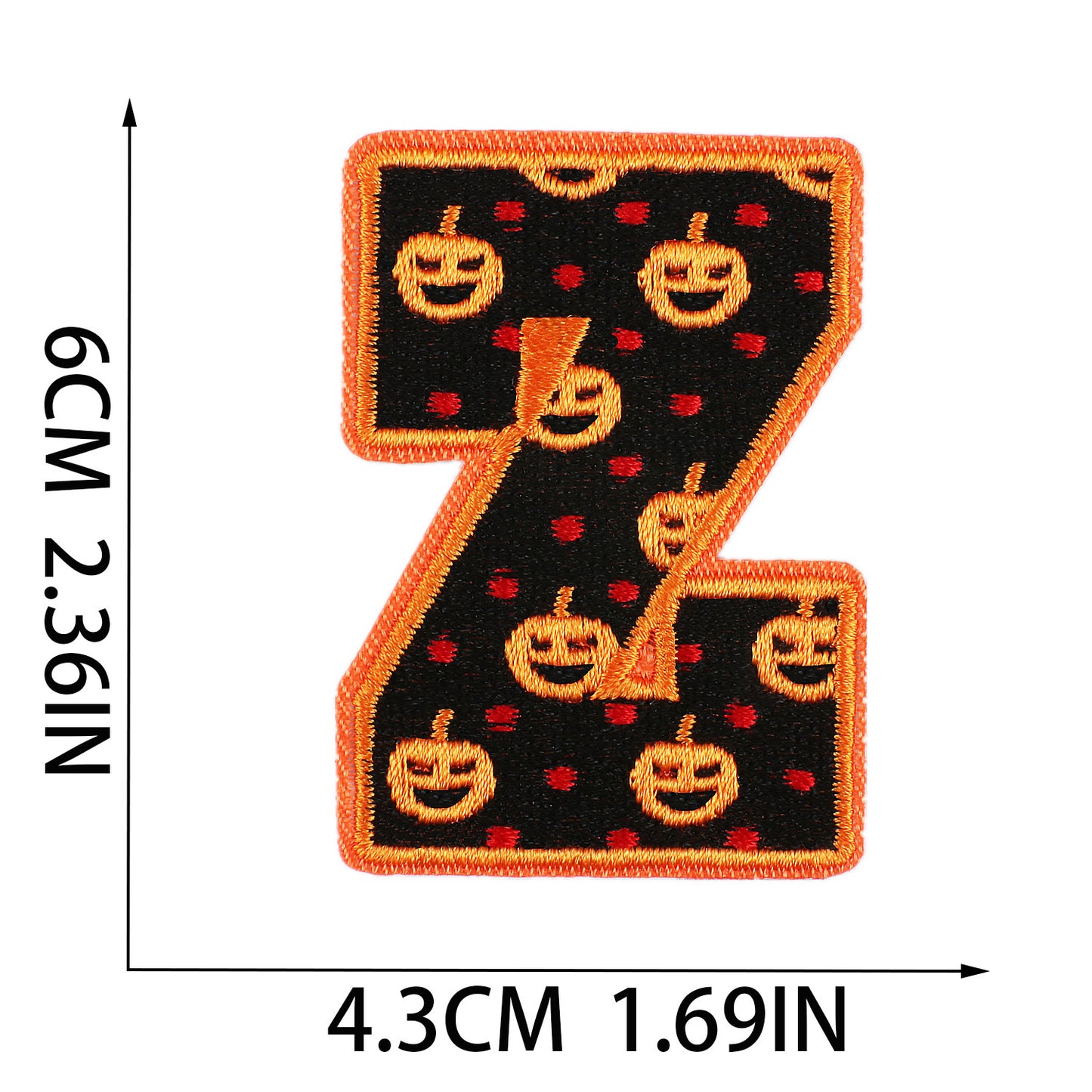 Halloween Embroidered Letter Patches A-Z | Iron-On Alphabet