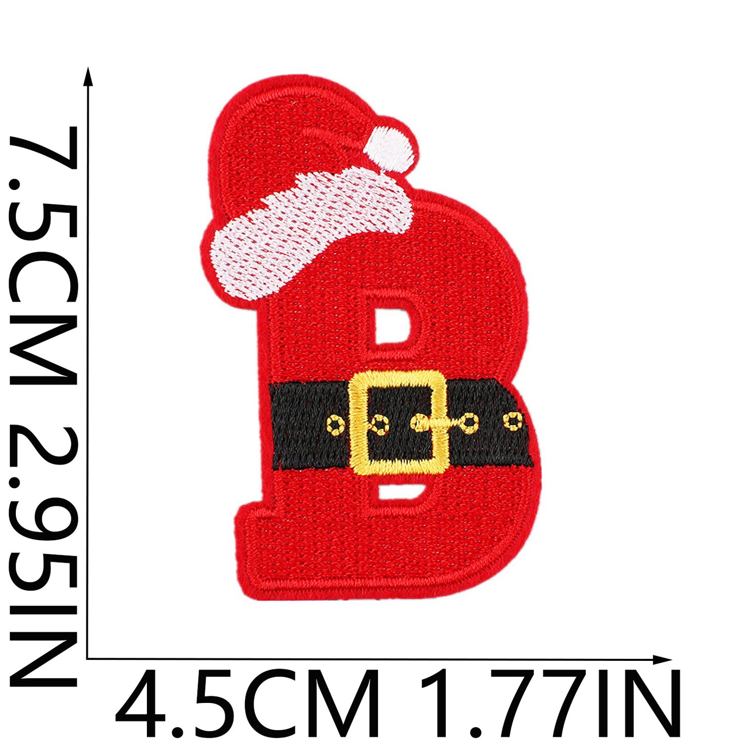 Christmas Embroidered Letter Patches A-Z | Iron-On Alphabet