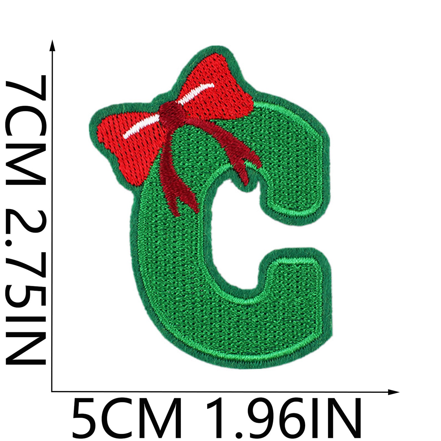 Christmas Embroidered Letter Patches A-Z | Iron-On Alphabet