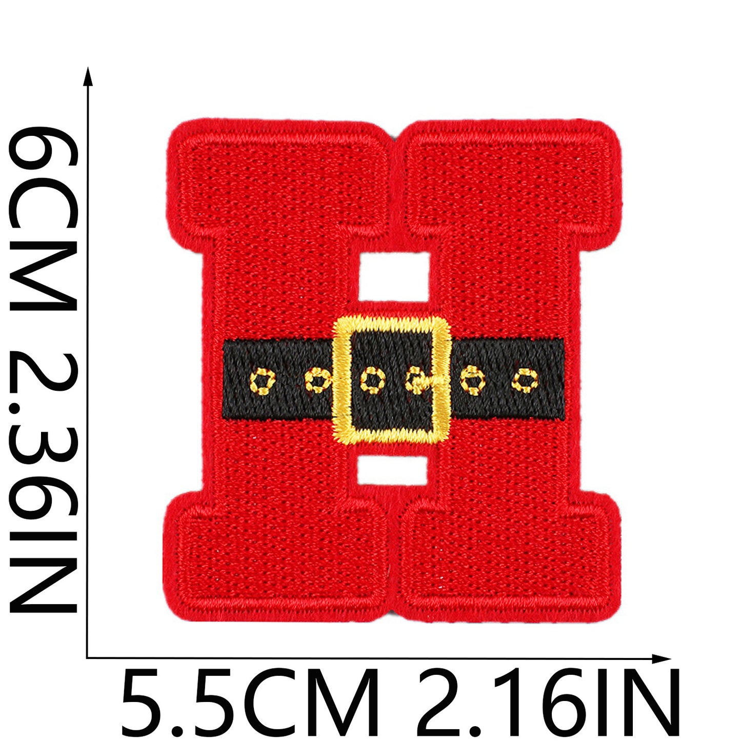 Christmas Embroidered Letter Patches A-Z | Iron-On Alphabet