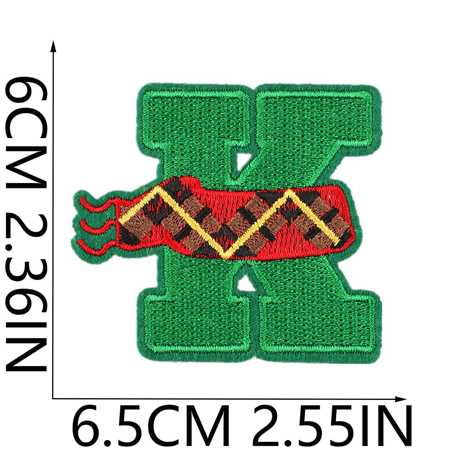 Christmas Embroidered Letter Patches A-Z | Iron-On Alphabet
