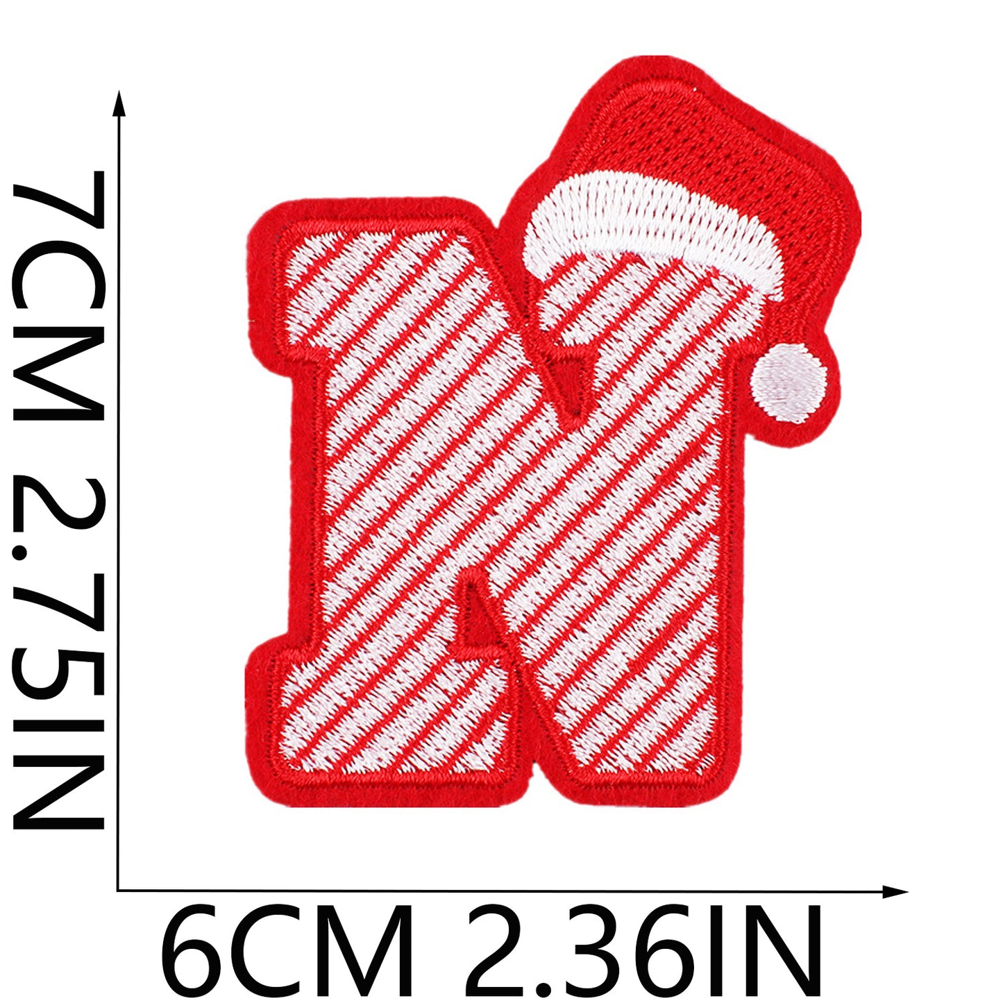 Christmas Embroidered Letter Patches A-Z | Iron-On Alphabet