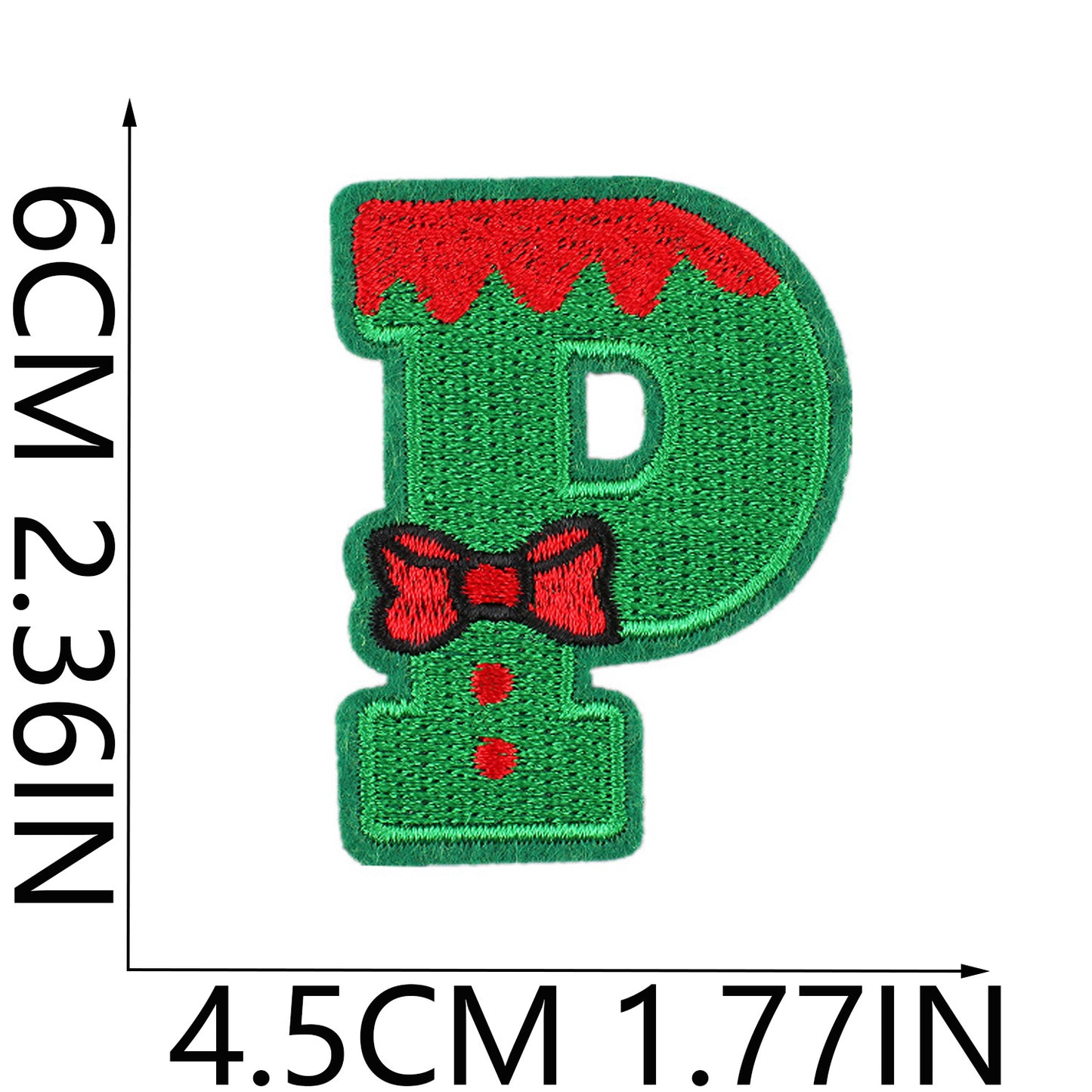 Christmas Embroidered Letter Patches A-Z | Iron-On Alphabet
