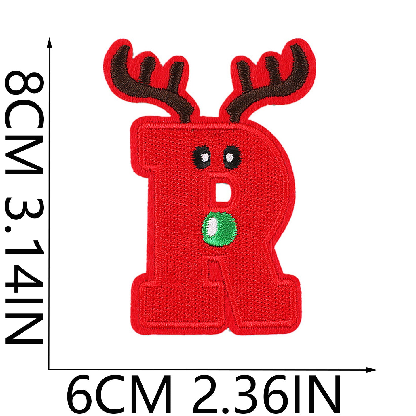 Christmas Embroidered Letter Patches A-Z | Iron-On Alphabet