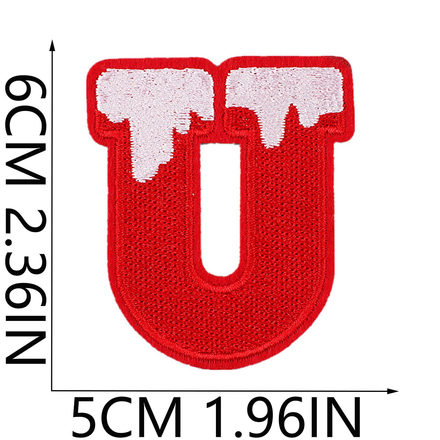 Christmas Embroidered Letter Patches A-Z | Iron-On Alphabet