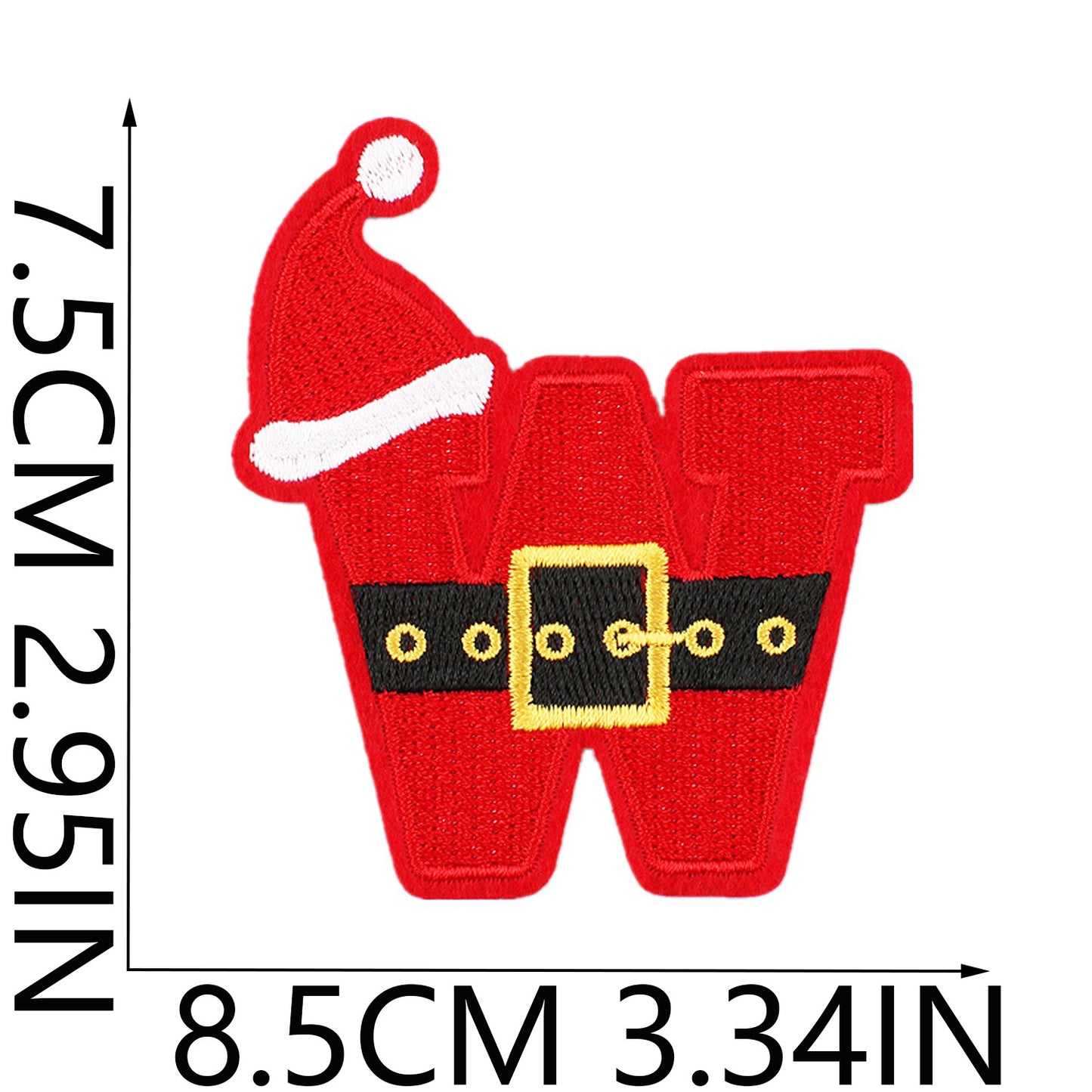 Christmas Embroidered Letter Patches A-Z | Iron-On Alphabet